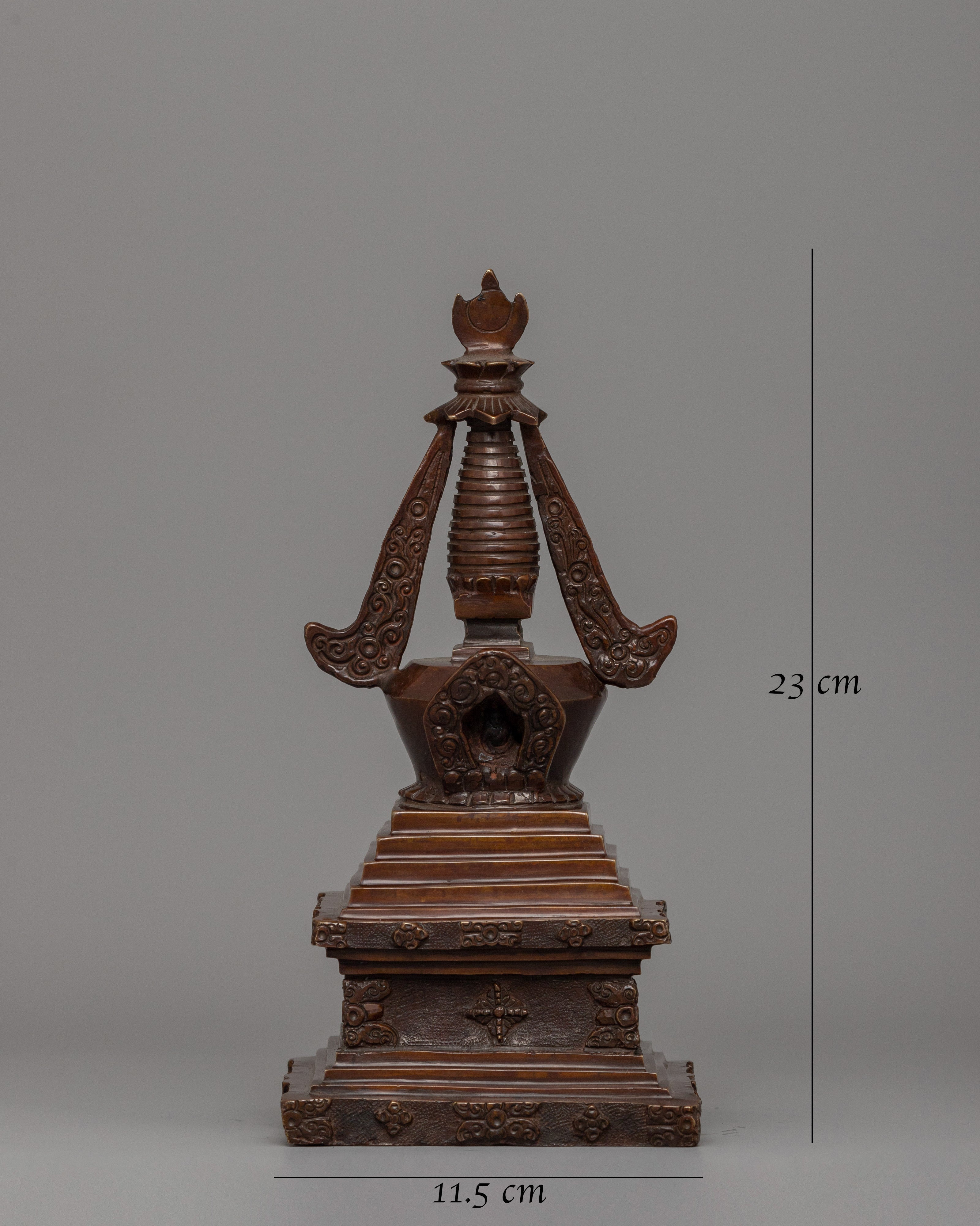 Traditionally Handcarved Stupa for Decor | A Sacred Buddhist Symbol of Enlightenment