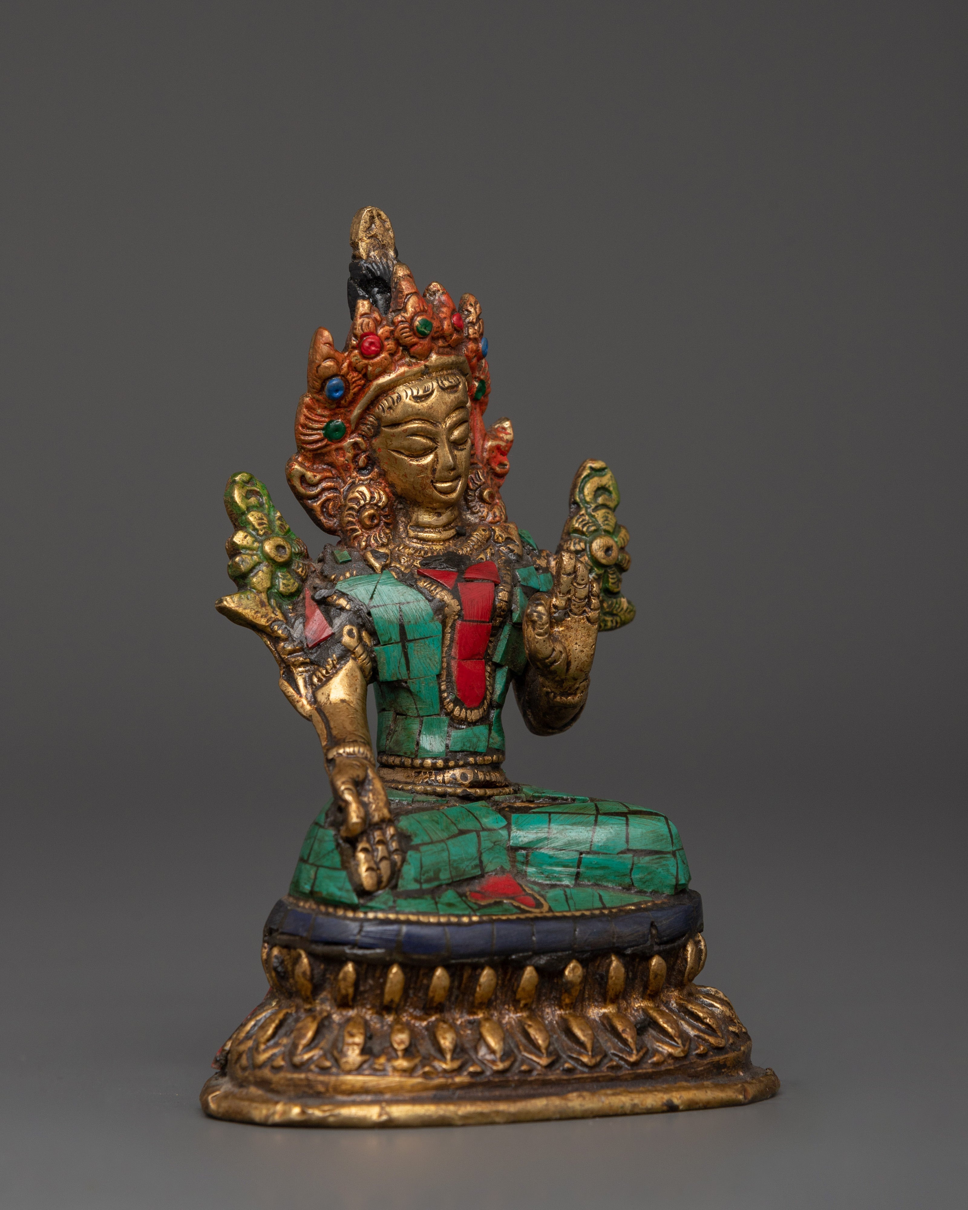 White Tara crafted with Turquoise | A Symbol of Healing