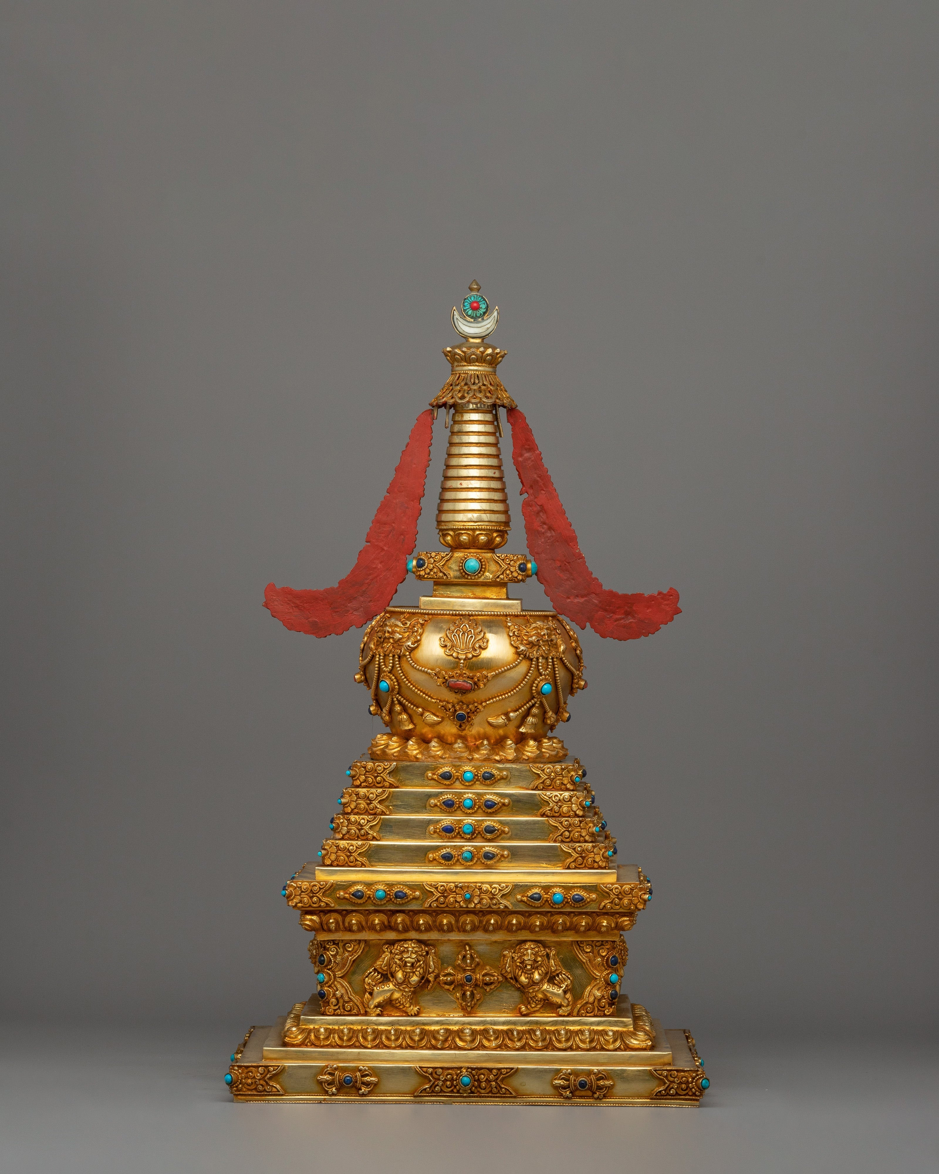 Gold Plated Stupa for Shrine | Himalayan Chorten