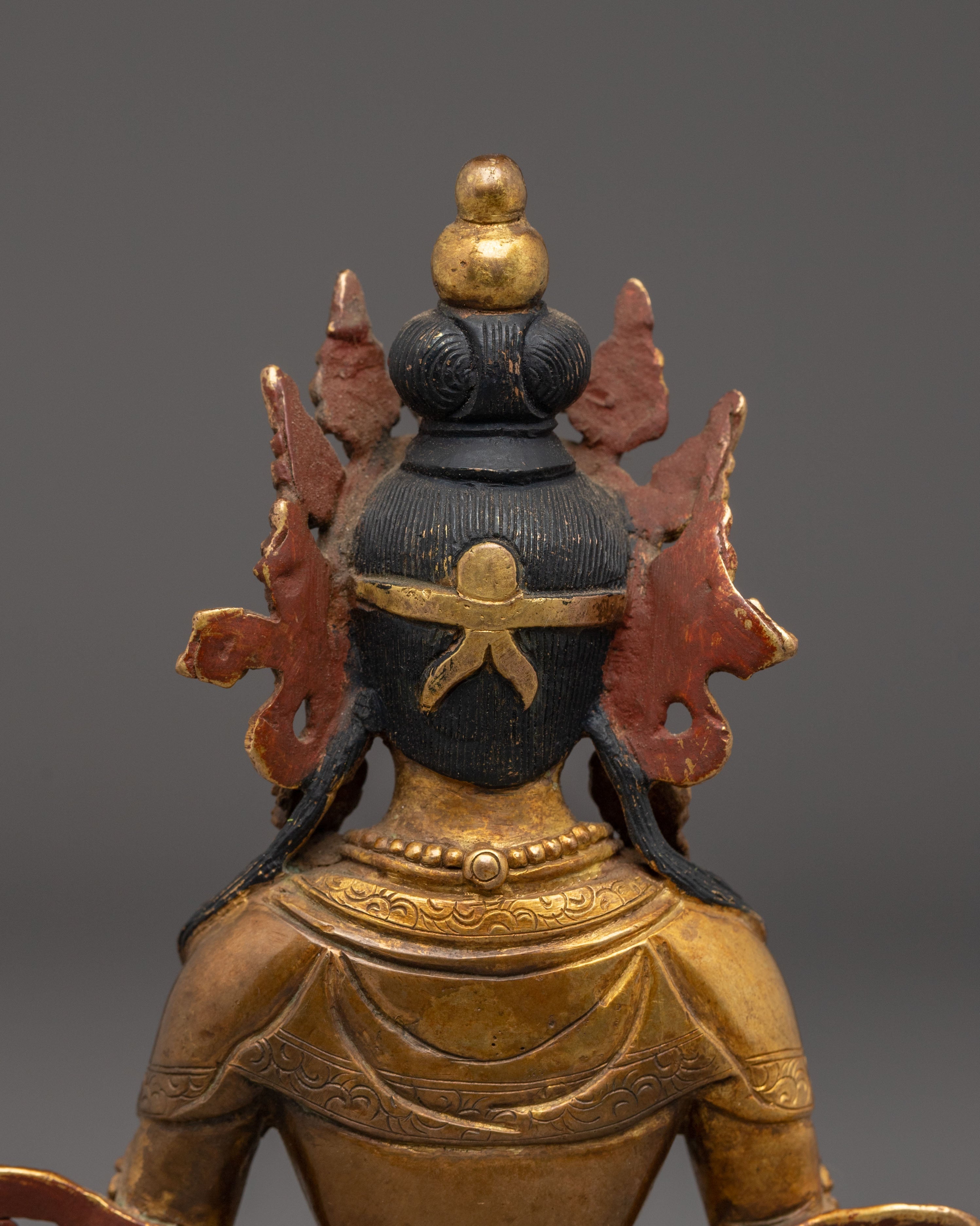 Handmade Amitayus Statue with Antique Finish | Meditation Idol