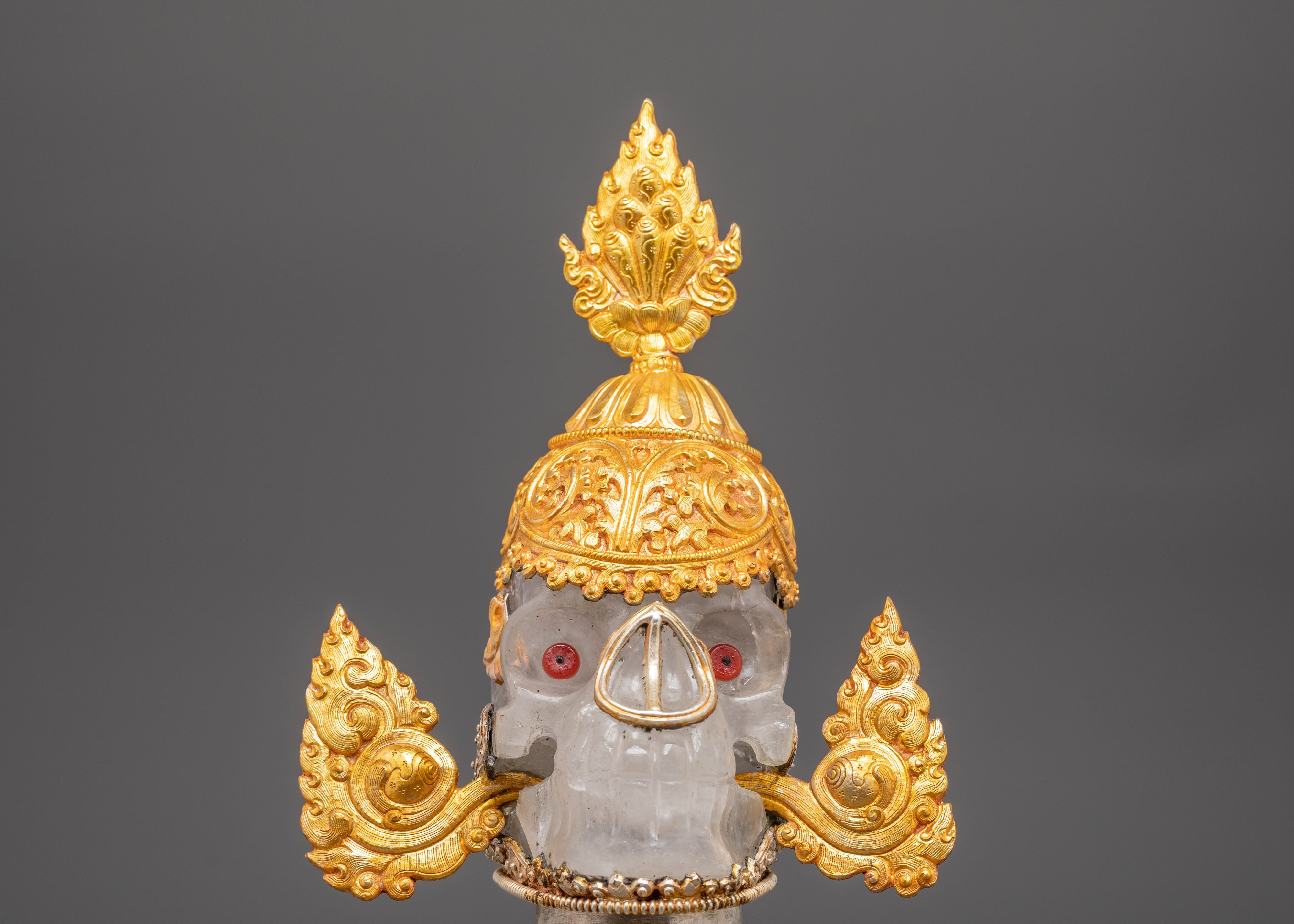 Crystal Skull Head for Decor | Crystal Skull with Gold and Silver Plating