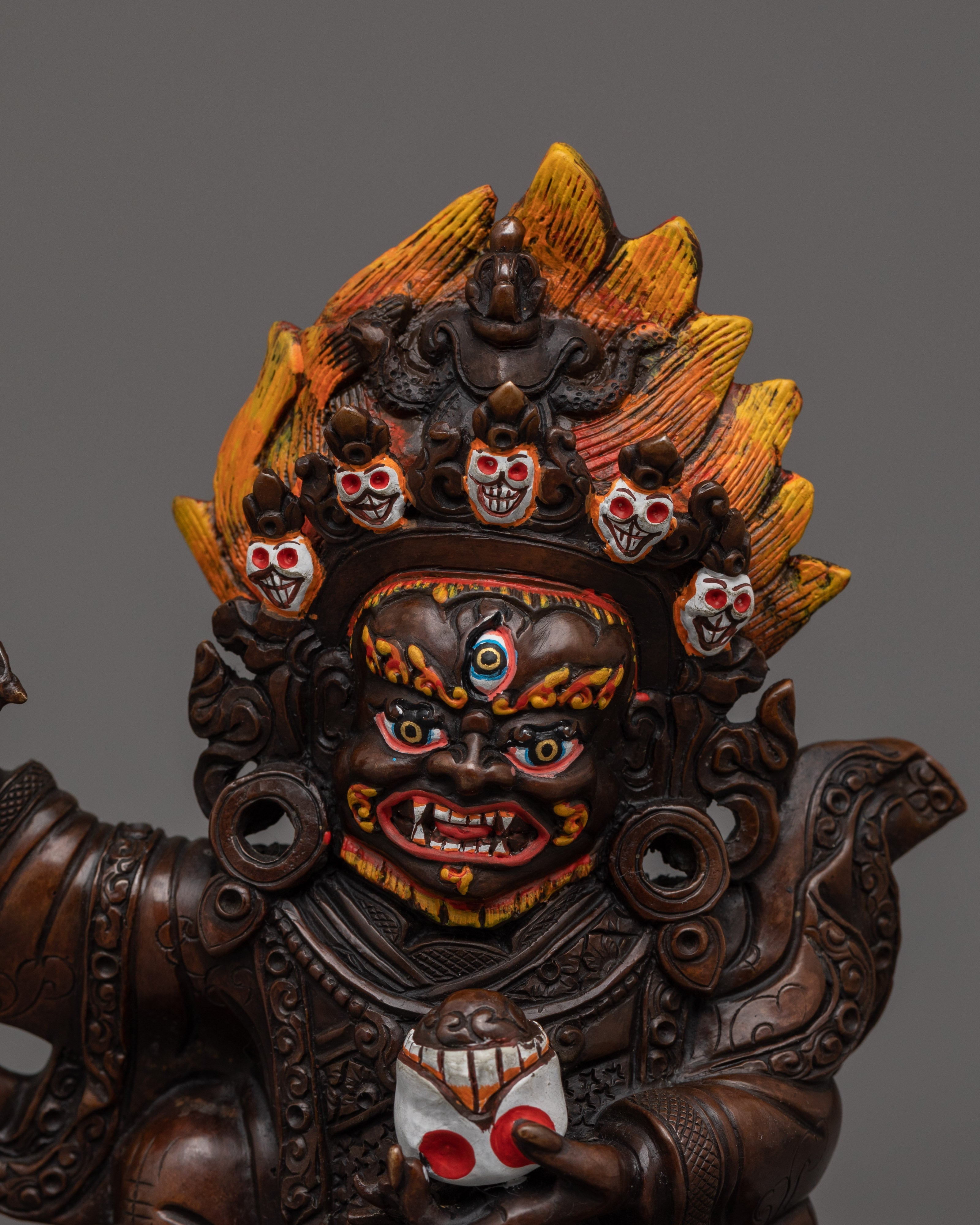 Mahakala Bernakchen with Oxidized Body Statue |  Protector of the Kagyu Lineage