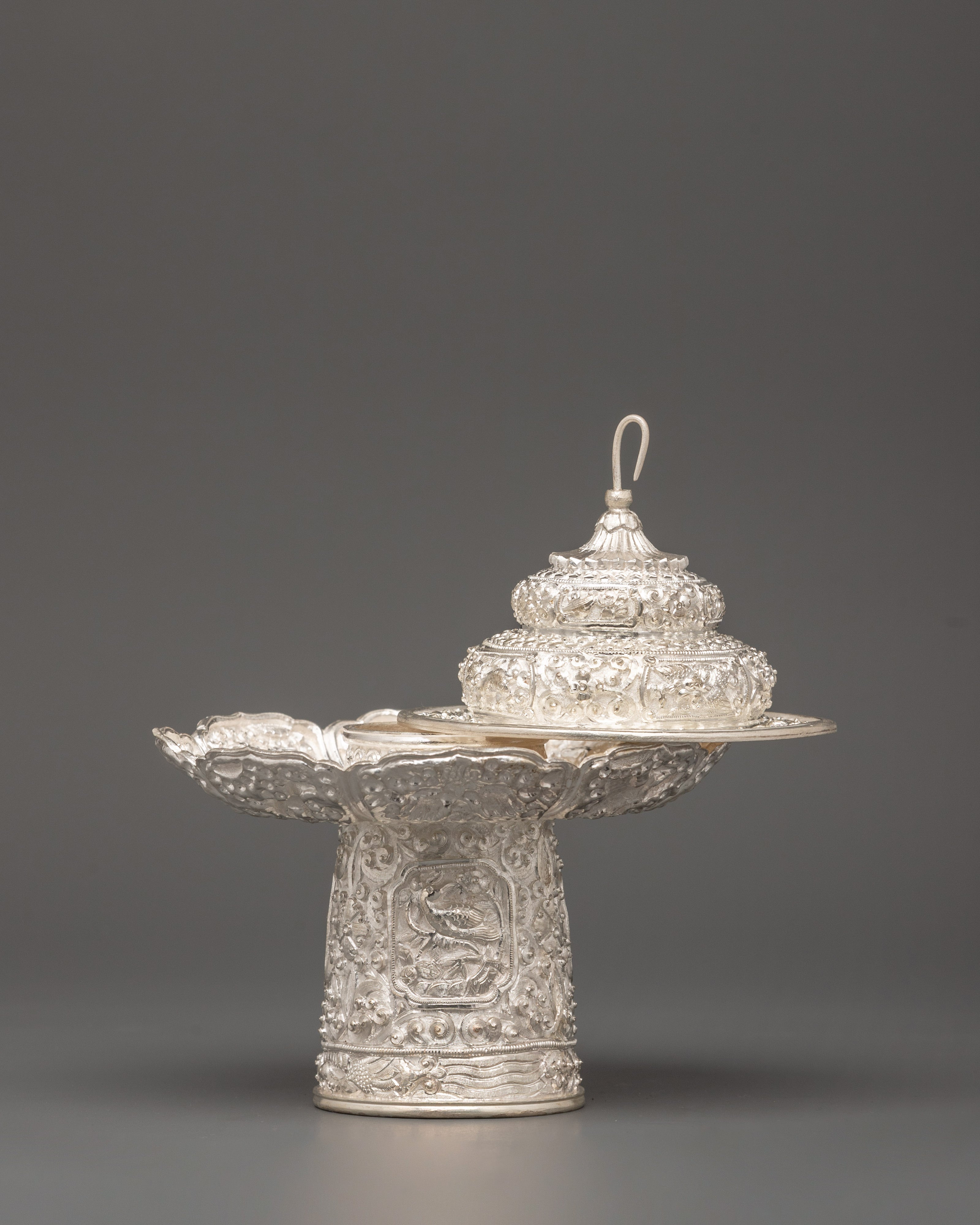 Tea Pot Buddhist Home Decor | Pure Silver Decorative Teapot