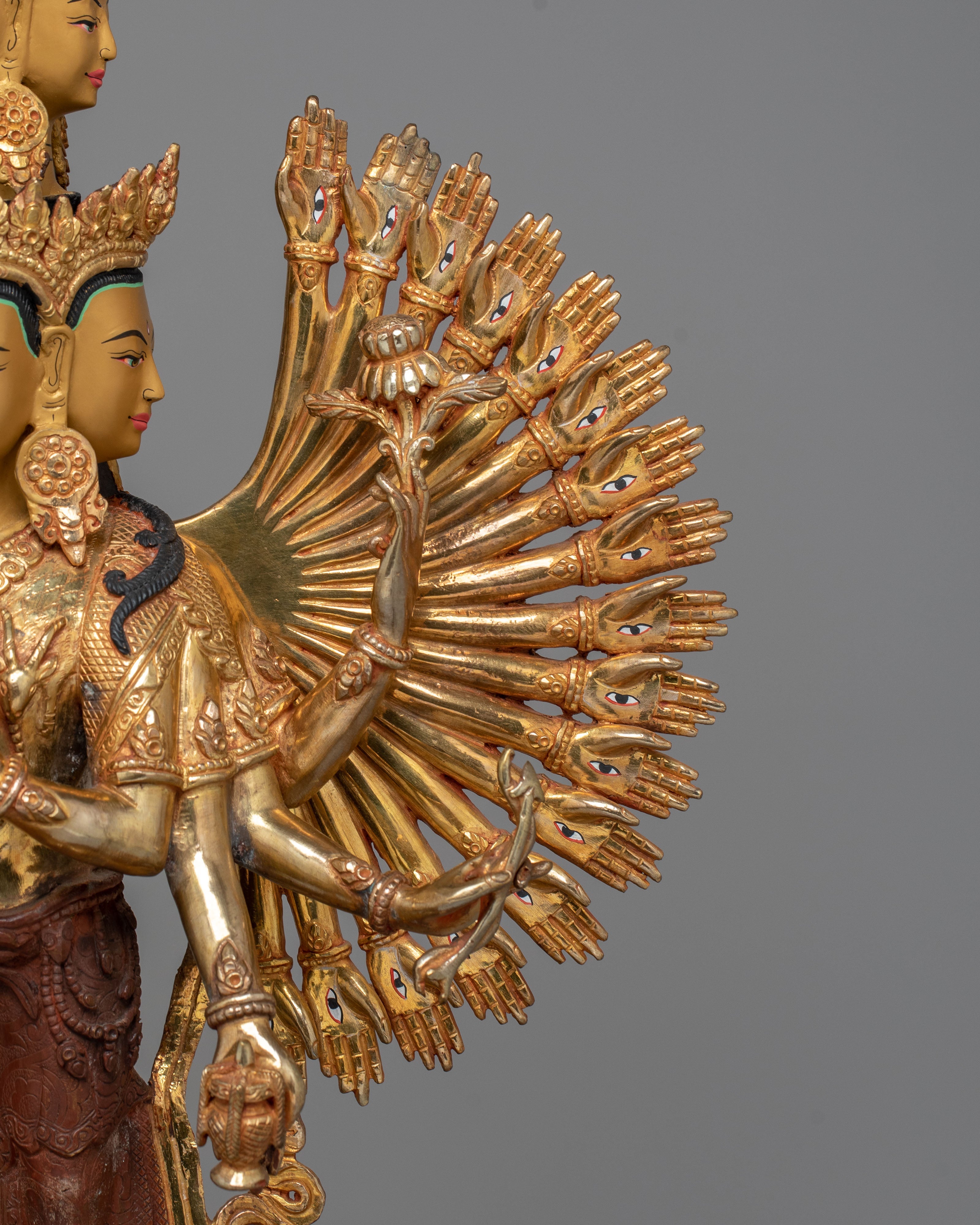 1000-armed-Chenrezig-of-Compassion Statue | Copper Body with 24K Gold Plating