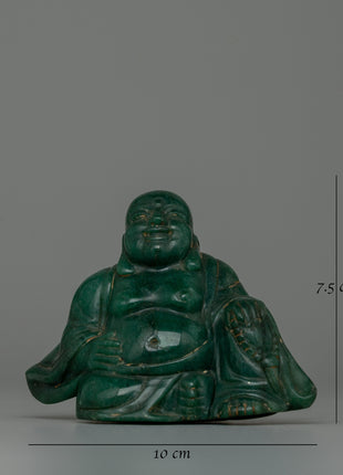 Jade Laughing Buddha Statue | Hand-Carved Original Jade Stone Art Work
