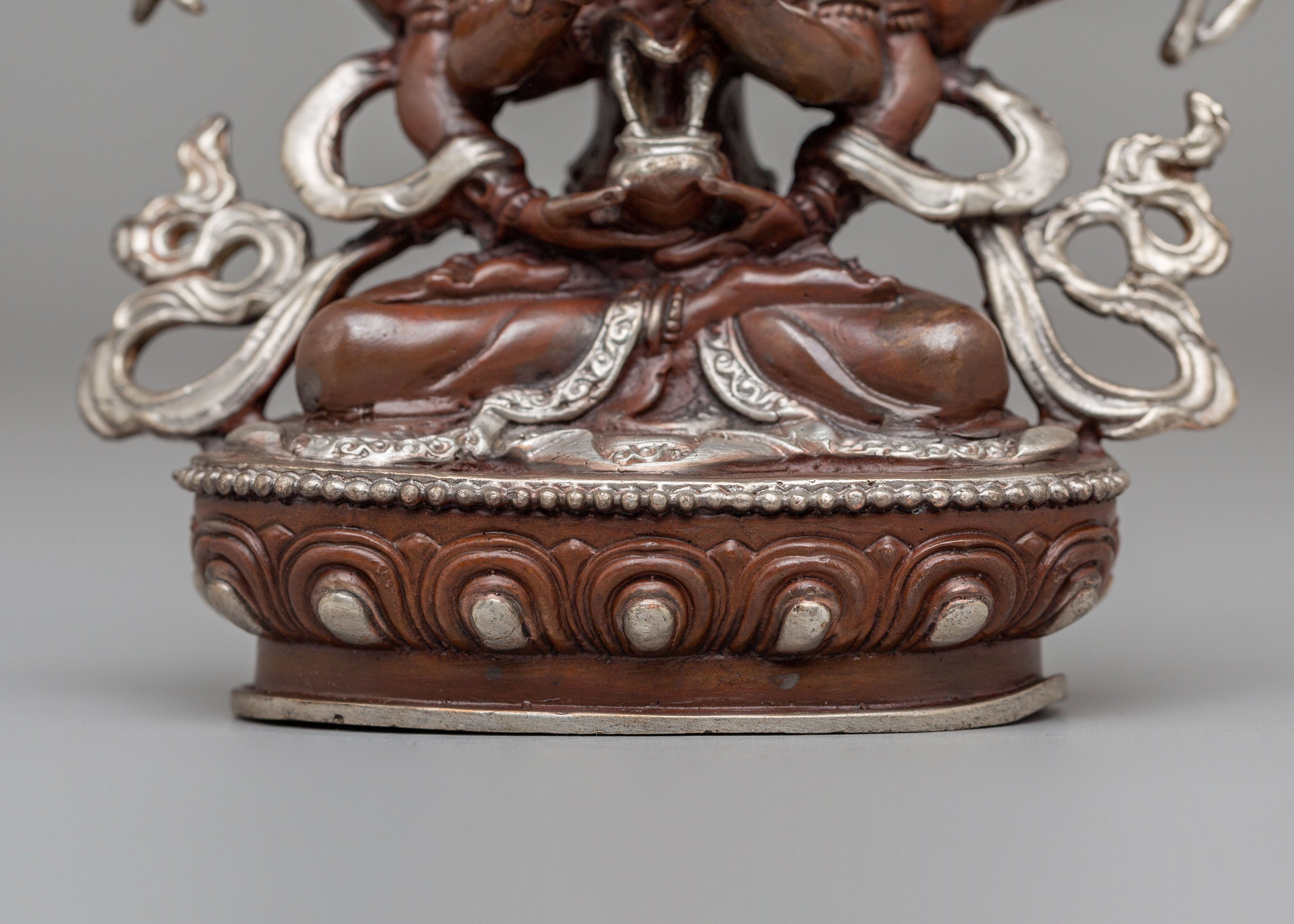 Handcrafted Tibetan Namasangiti Statue | Oxidized Copper Body with Silver Plating