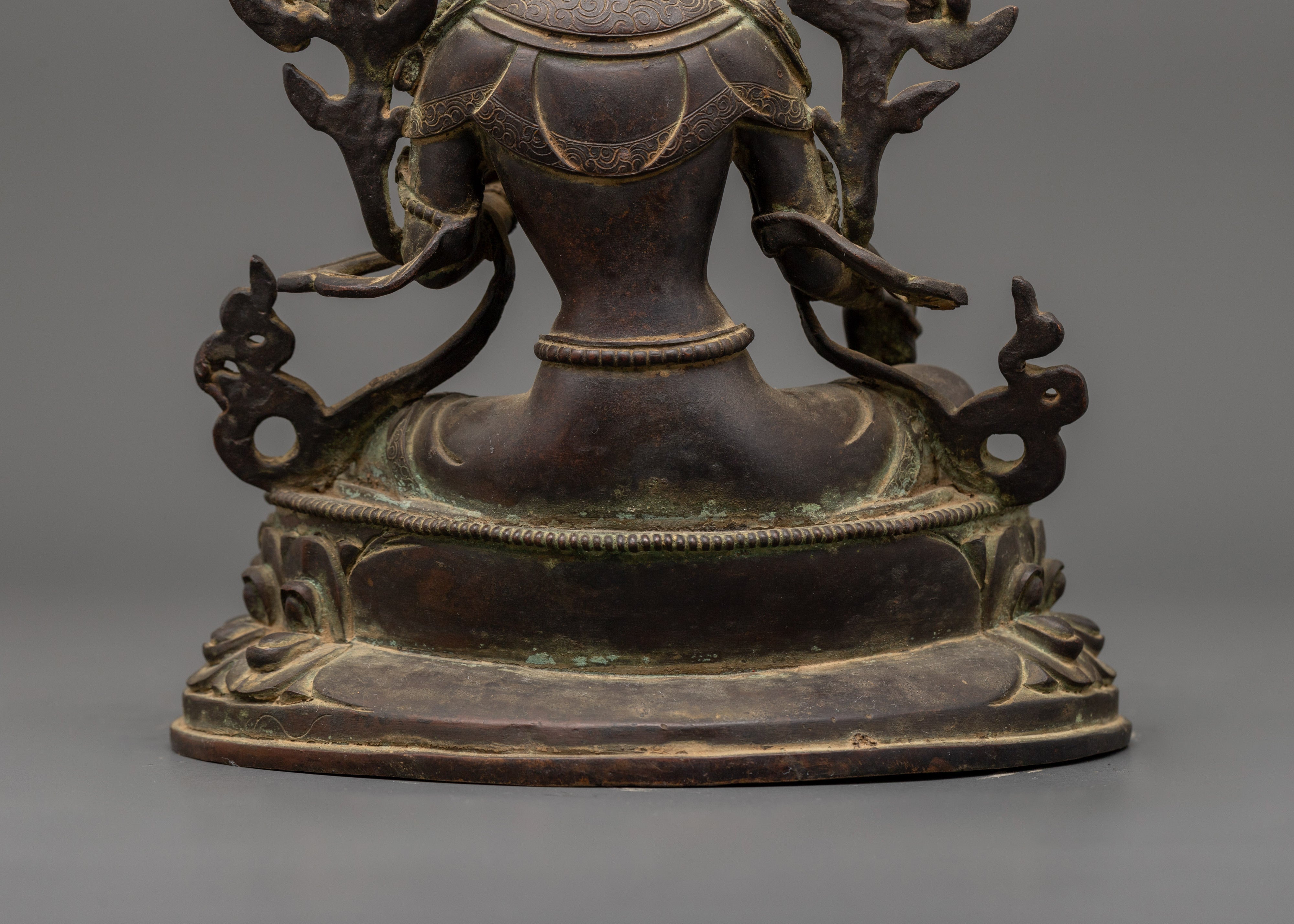 Green Tara Antique Statue | Handcrafted Copper Goddess