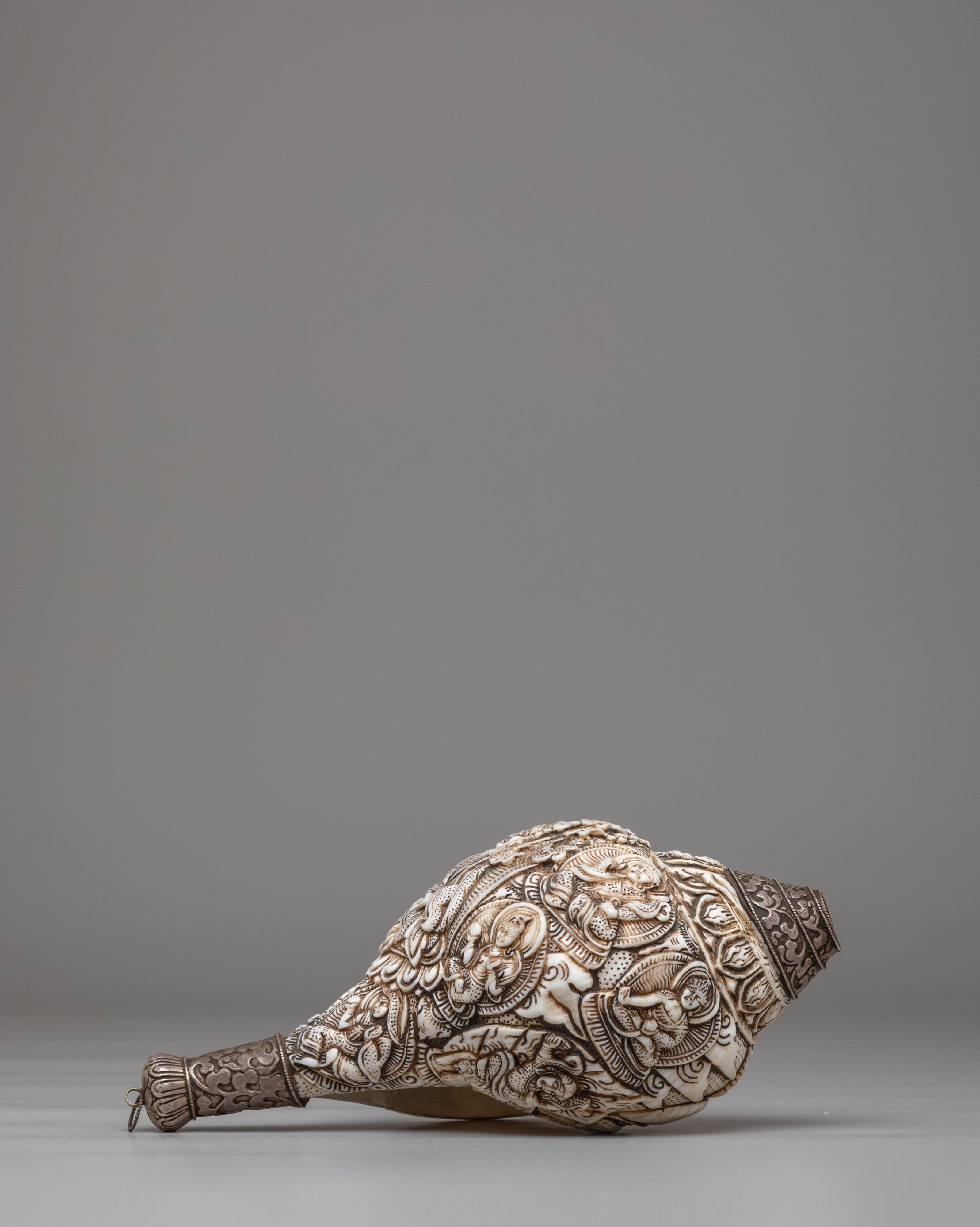 Guru Rinpoche Conch Shell | Tibetan Buddhist Ritual Tool