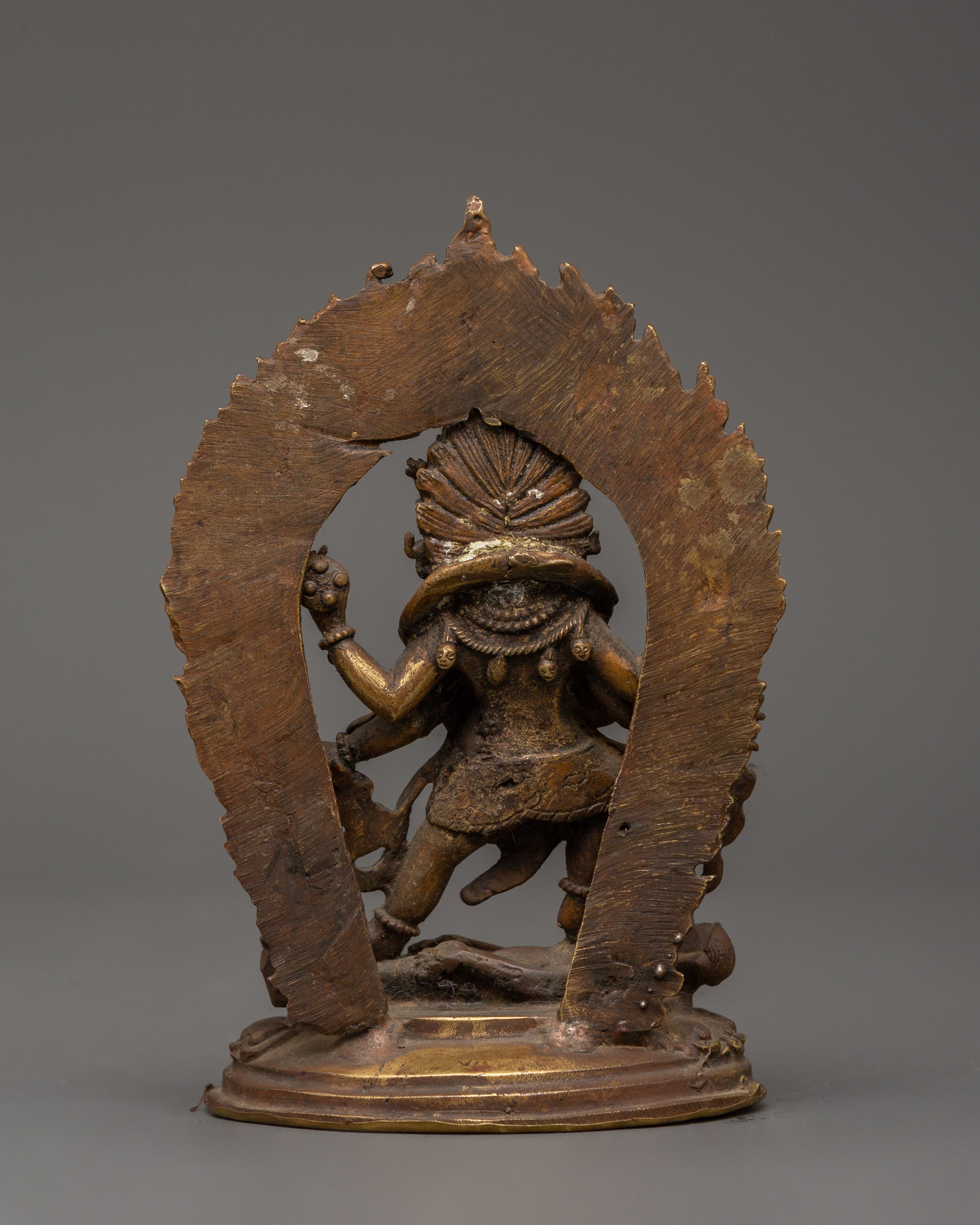 Handcrafted Brass Mahakala Statue | Spiritual Decor for Protection and Enlightenment