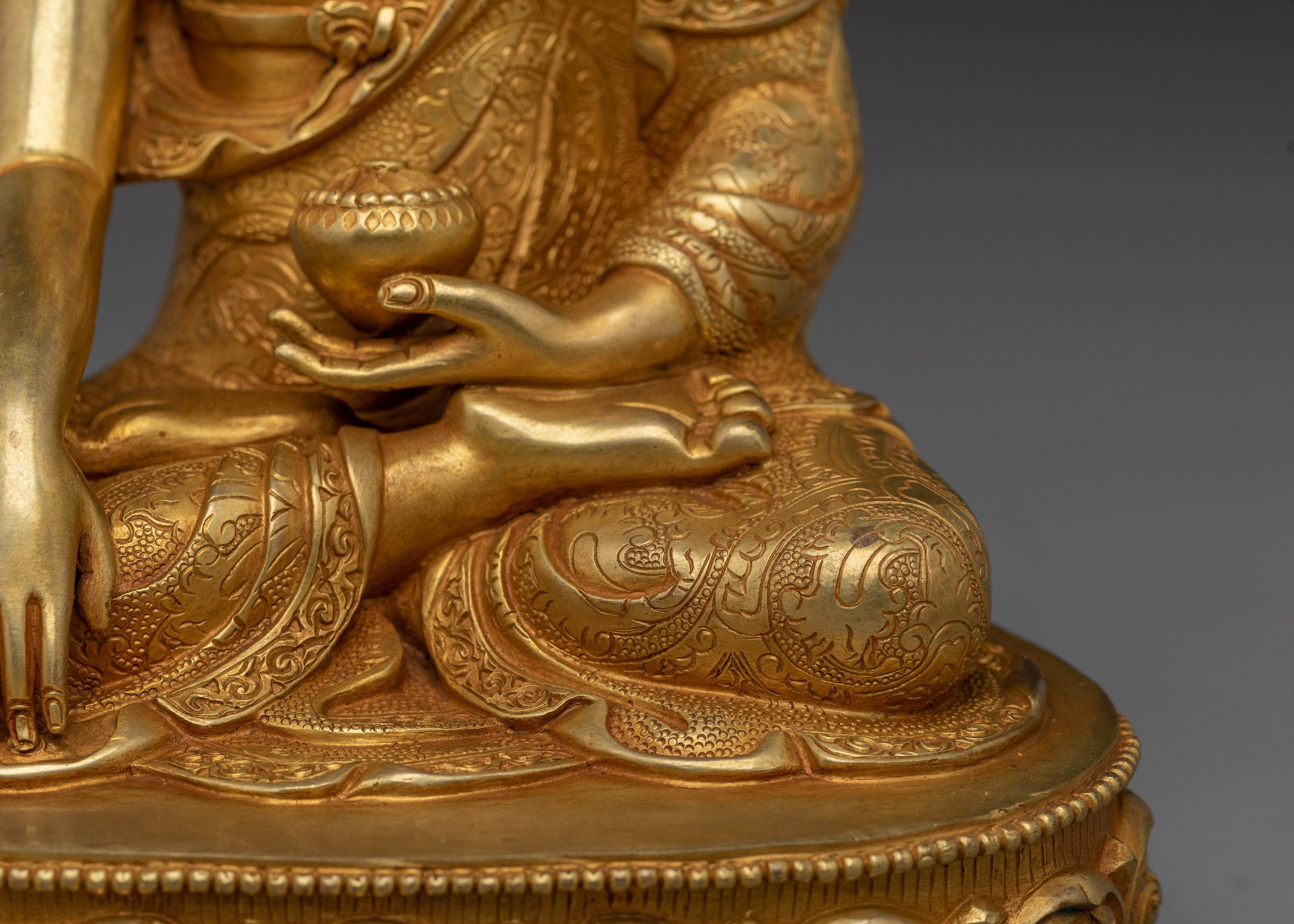 Gold Gilded Copper Shakyamuni Buddha Artwork | Perfect for Meditation and Altar Decor