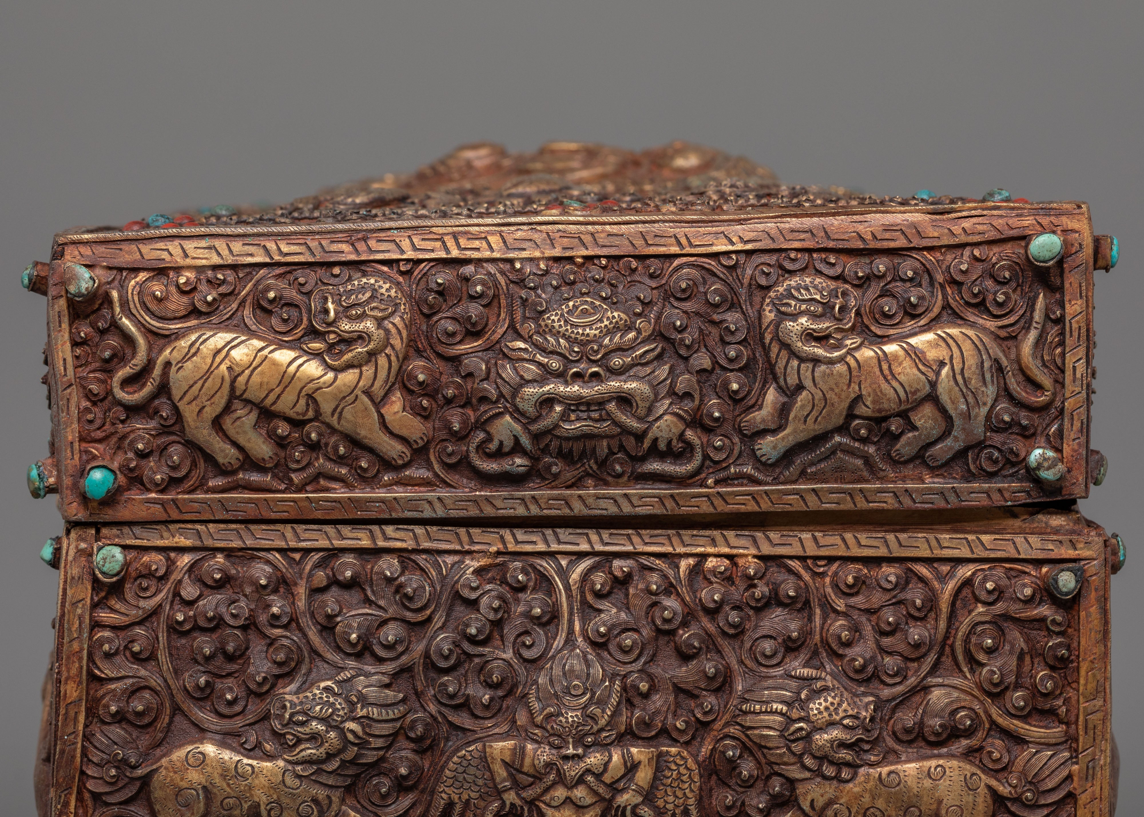 Avalokitesvara Carved Altar Box | Symbol of Wisdom