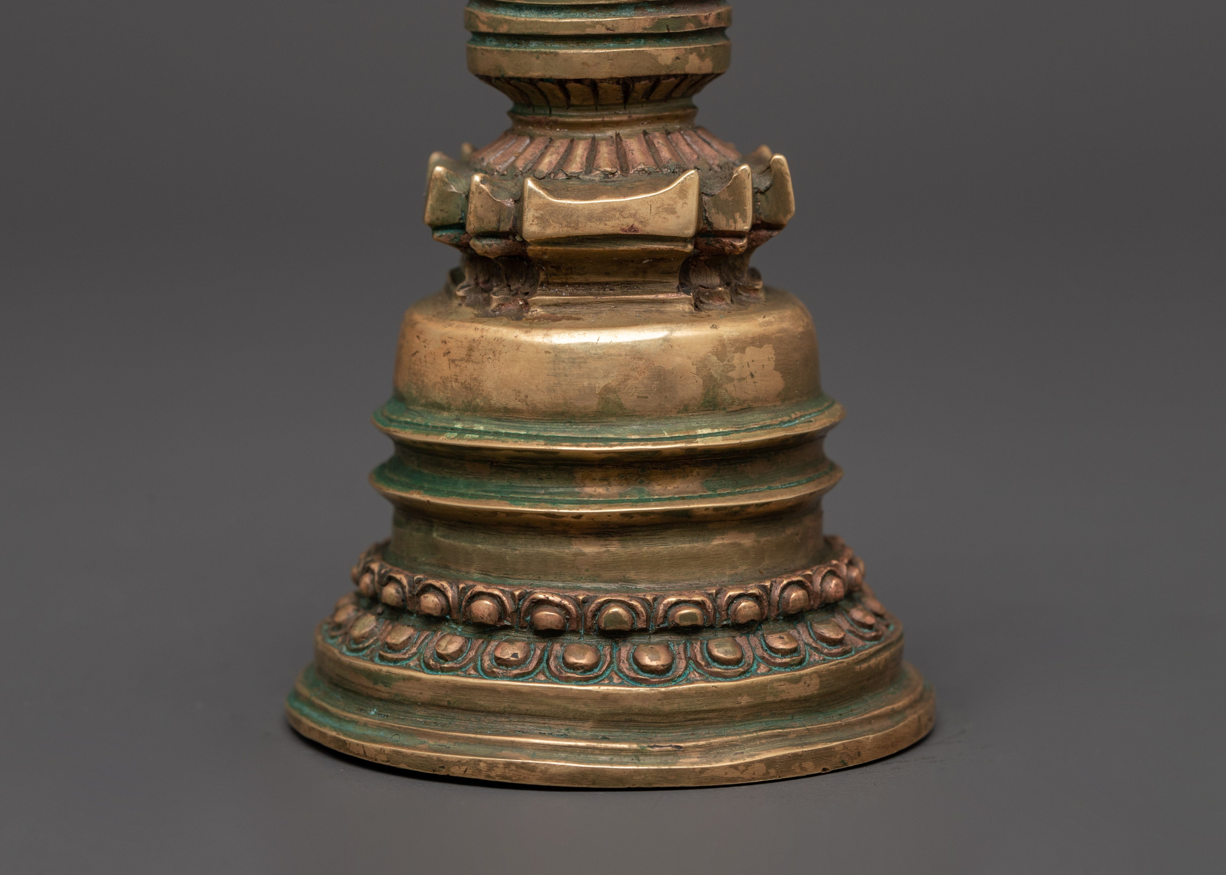 Copper Stupa with Antique Finish | Tibetan Spiritual Decor