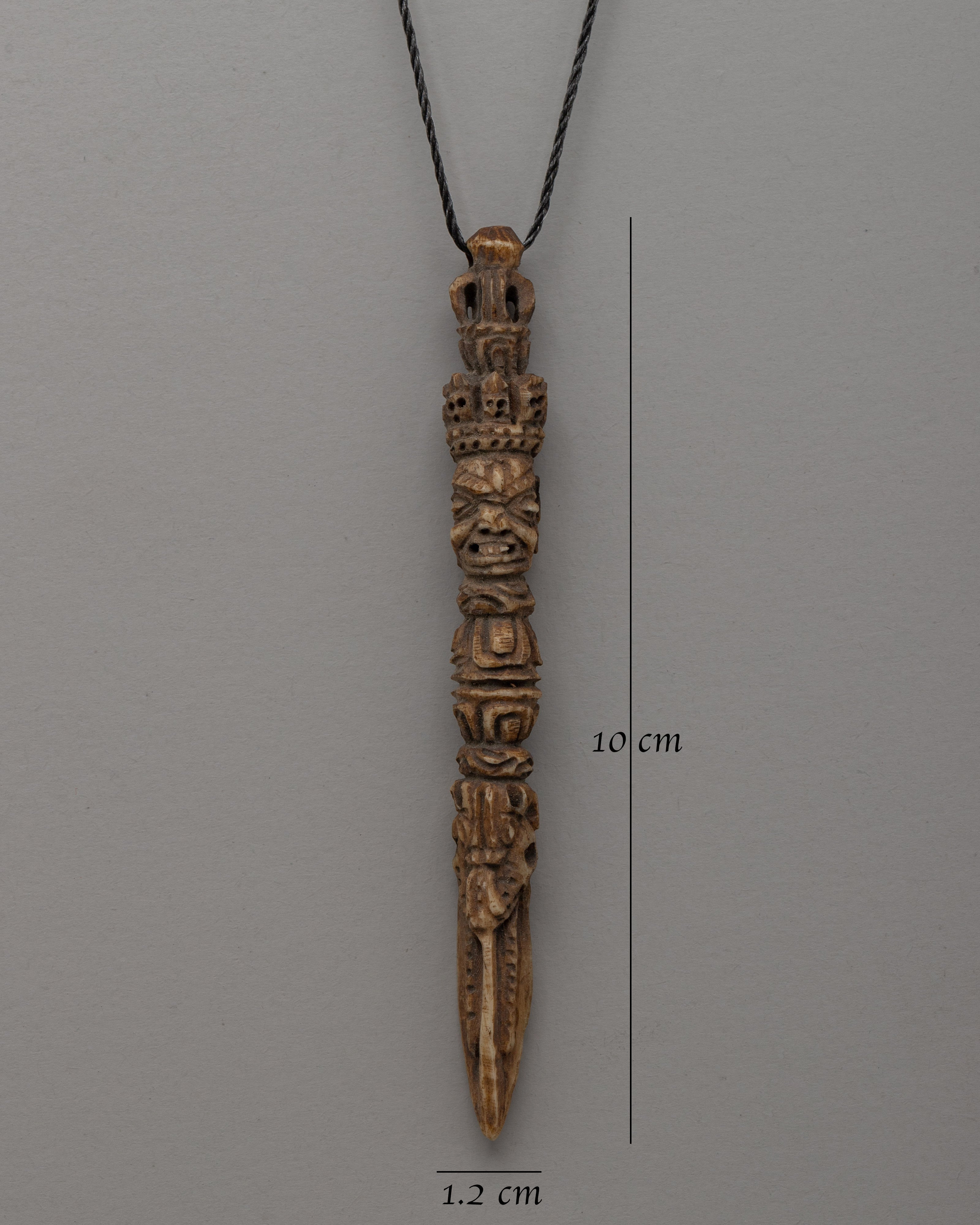 Buffalo Bone Hand-Carved Phurba Locket | Symbol of Protection, Balance and Transformation