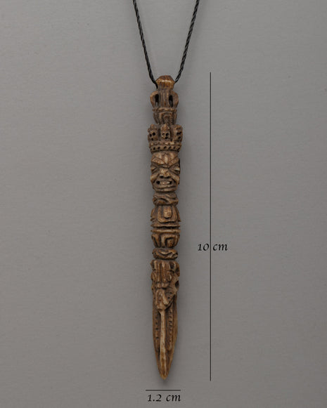 Buffalo Bone Hand-Carved Phurba Locket | Symbol of Protection, Balance and Transformation