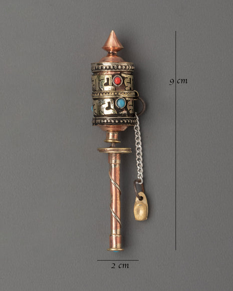 Prayer Wheel Spiritual Mindfulness Tool | Buddhist Mantra Wheel for Meditation and Rituals