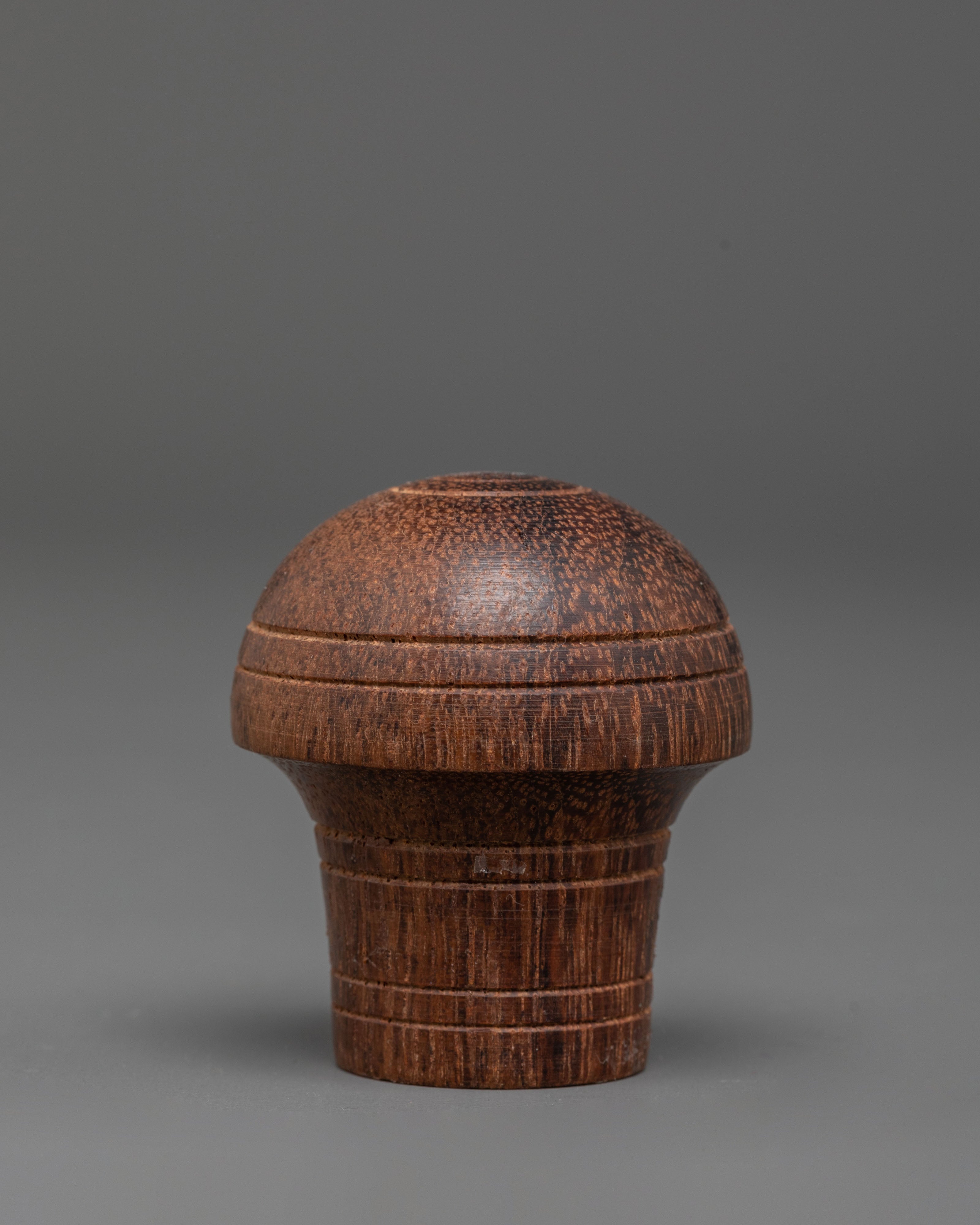 Wooden Brocade Stick Cap | Decorative Cap for Spiritual Accessories