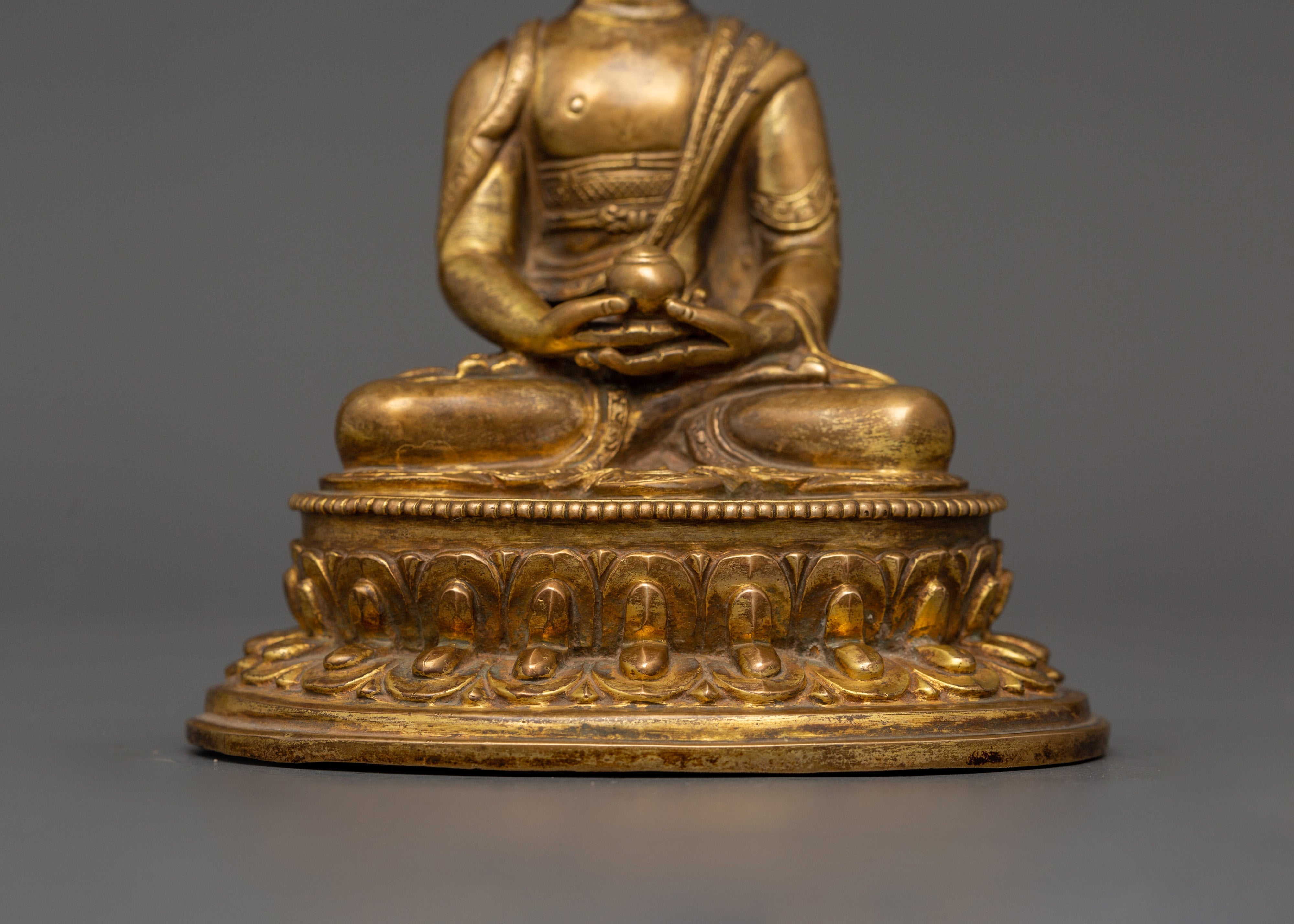 Tibetan Amitabha Buddha for Enlightenment | Gold-Plated Copper Amitayus