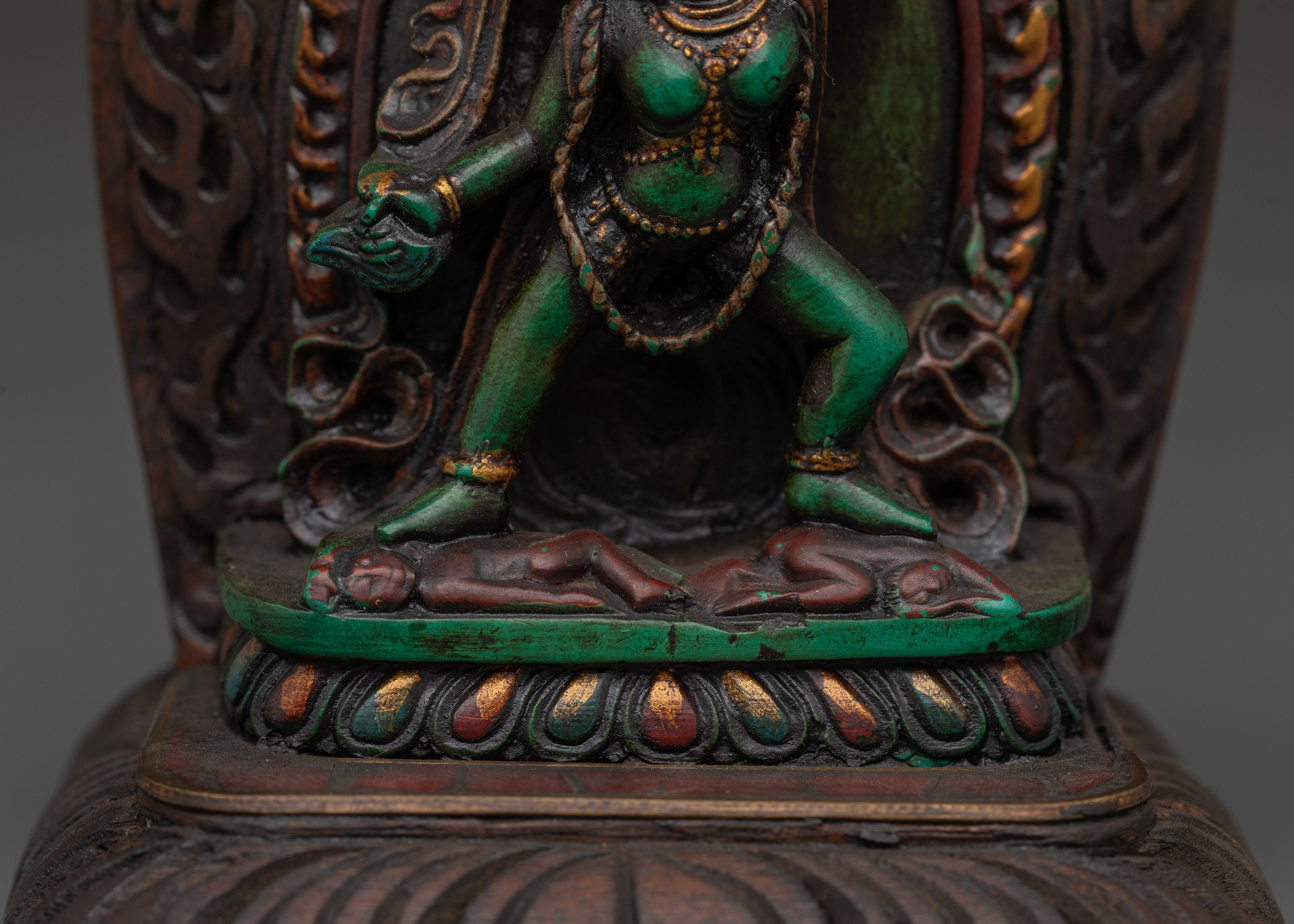 Vajrayogini Goddess of Wisdom Wooden Statue | Handcrafted Spiritual Artwork