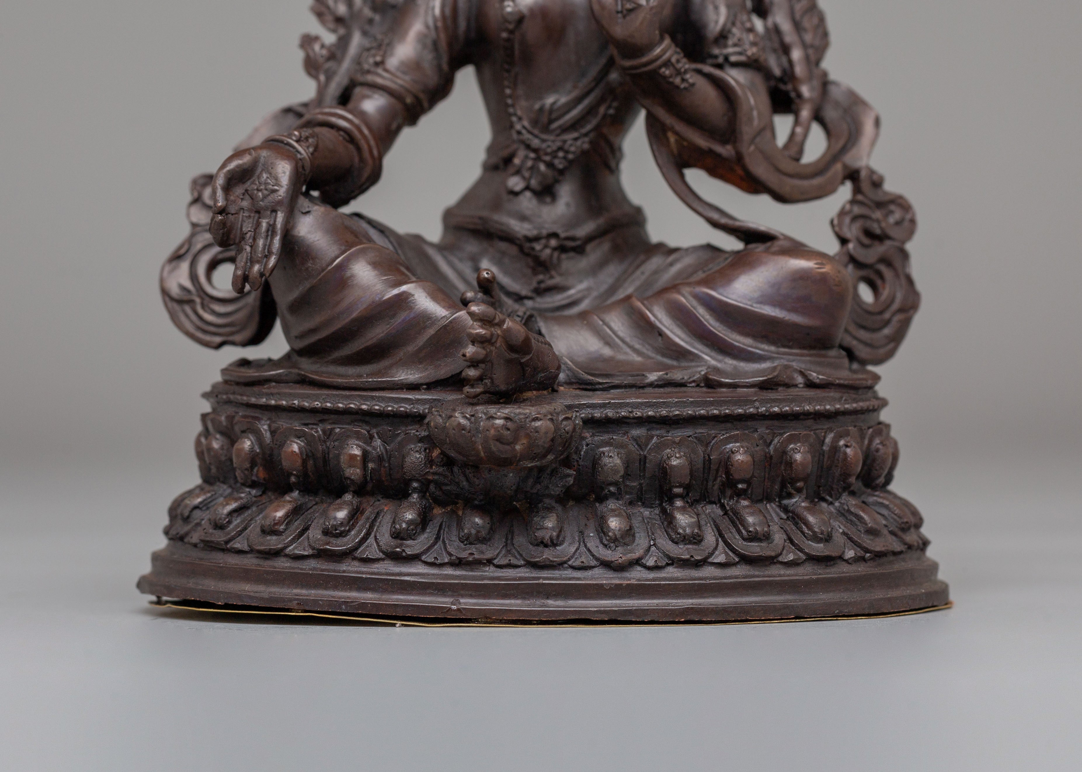 Handmade Green Tara Altar Statue | Spiritual Decor for Meditation &amp; Rituals