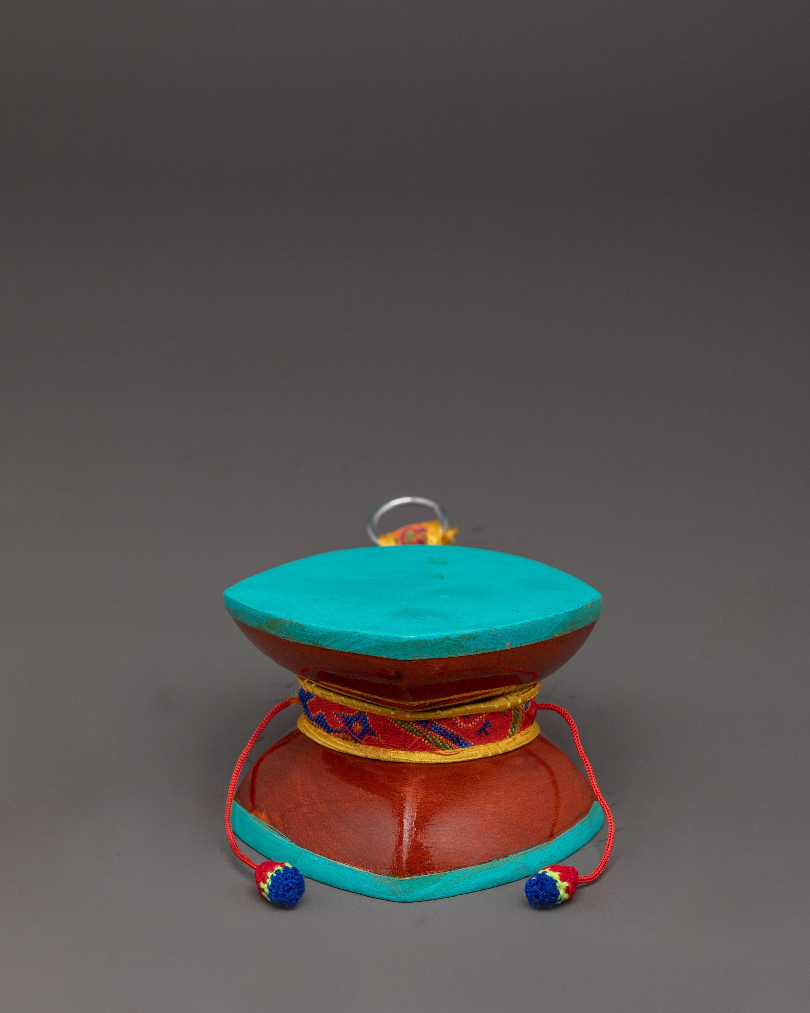 Handcrafted Wooden Damaru | Tibetan Ritual Damaru in ShangDhang Wood
