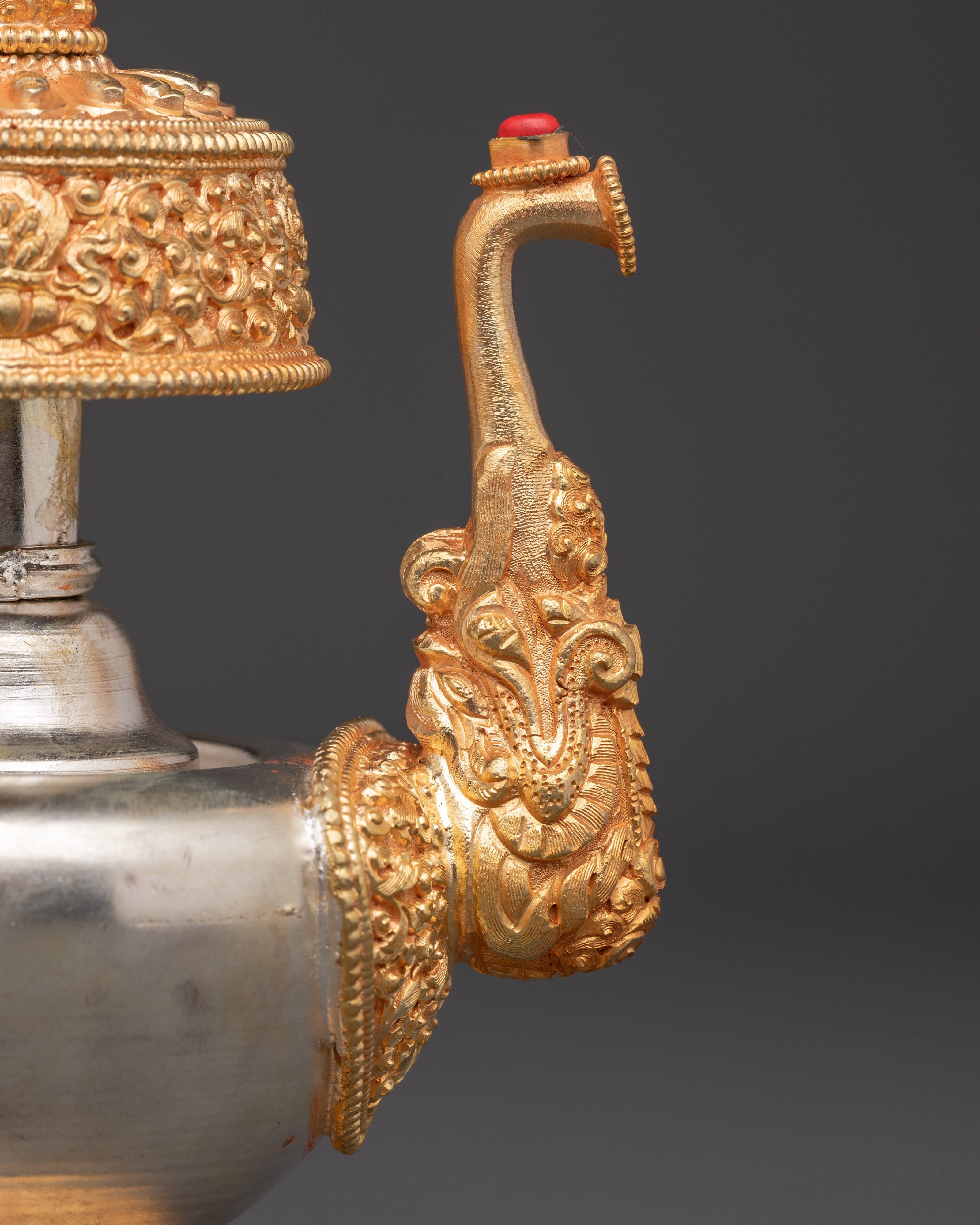 Spiritual Bhumba Ritual Pot | Gold & Silver Plating for Sacred Ceremonies