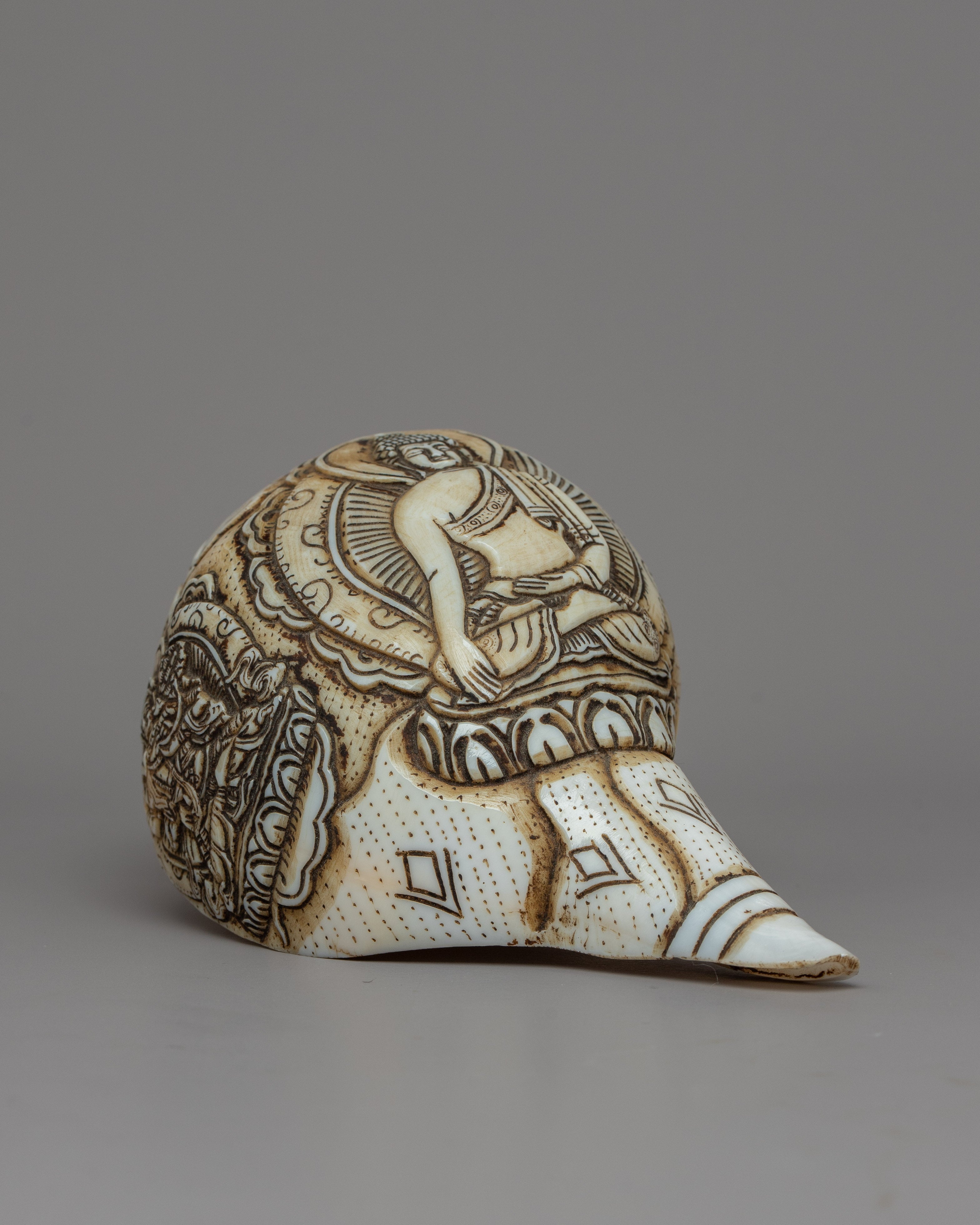 Buddha Shankha Conch Shell | Sacred Symbolizing Enlightenment and Spiritual Awakening