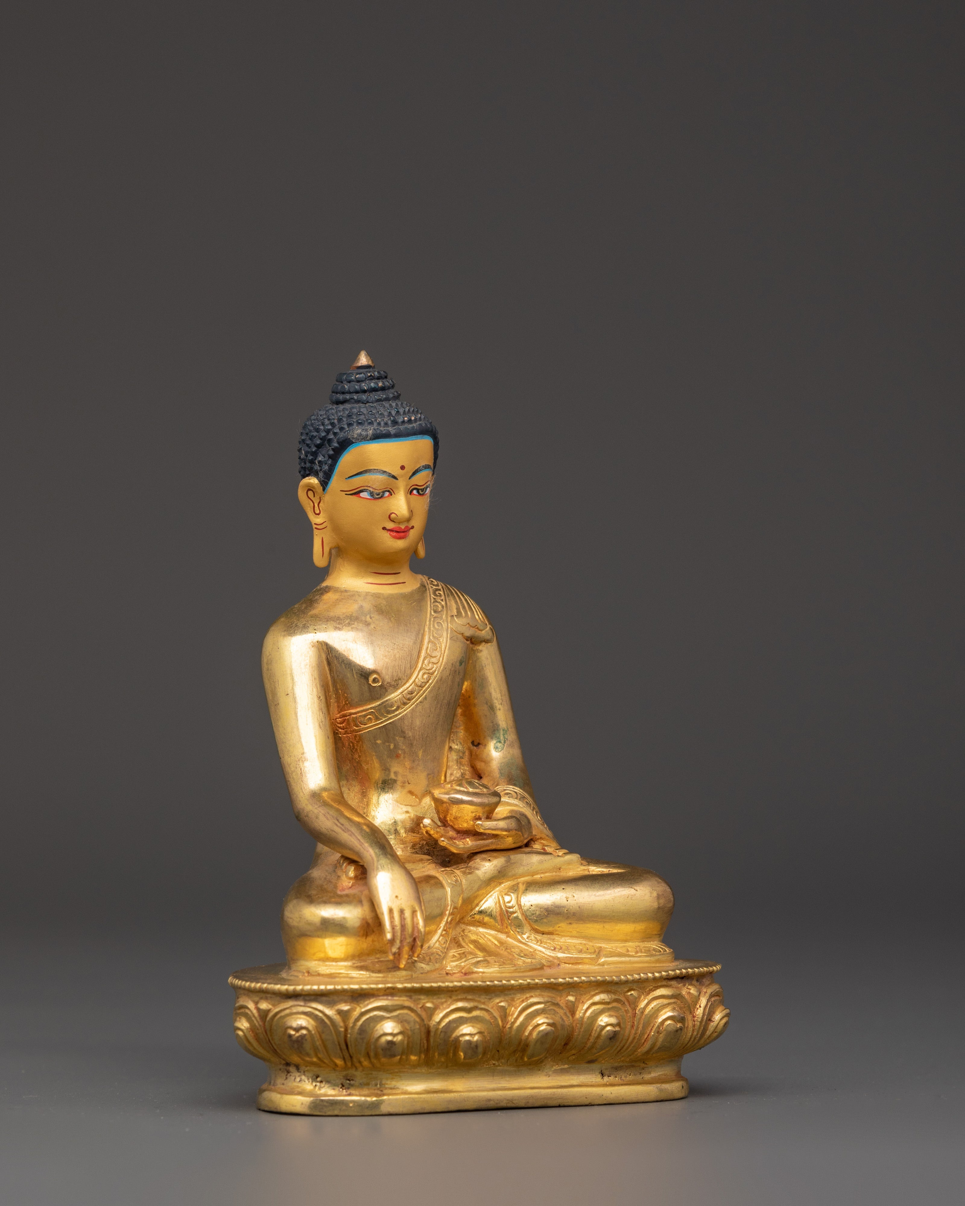 Gold-Plated Copper Shakyamuni Buddha | For Home Altar Decor
