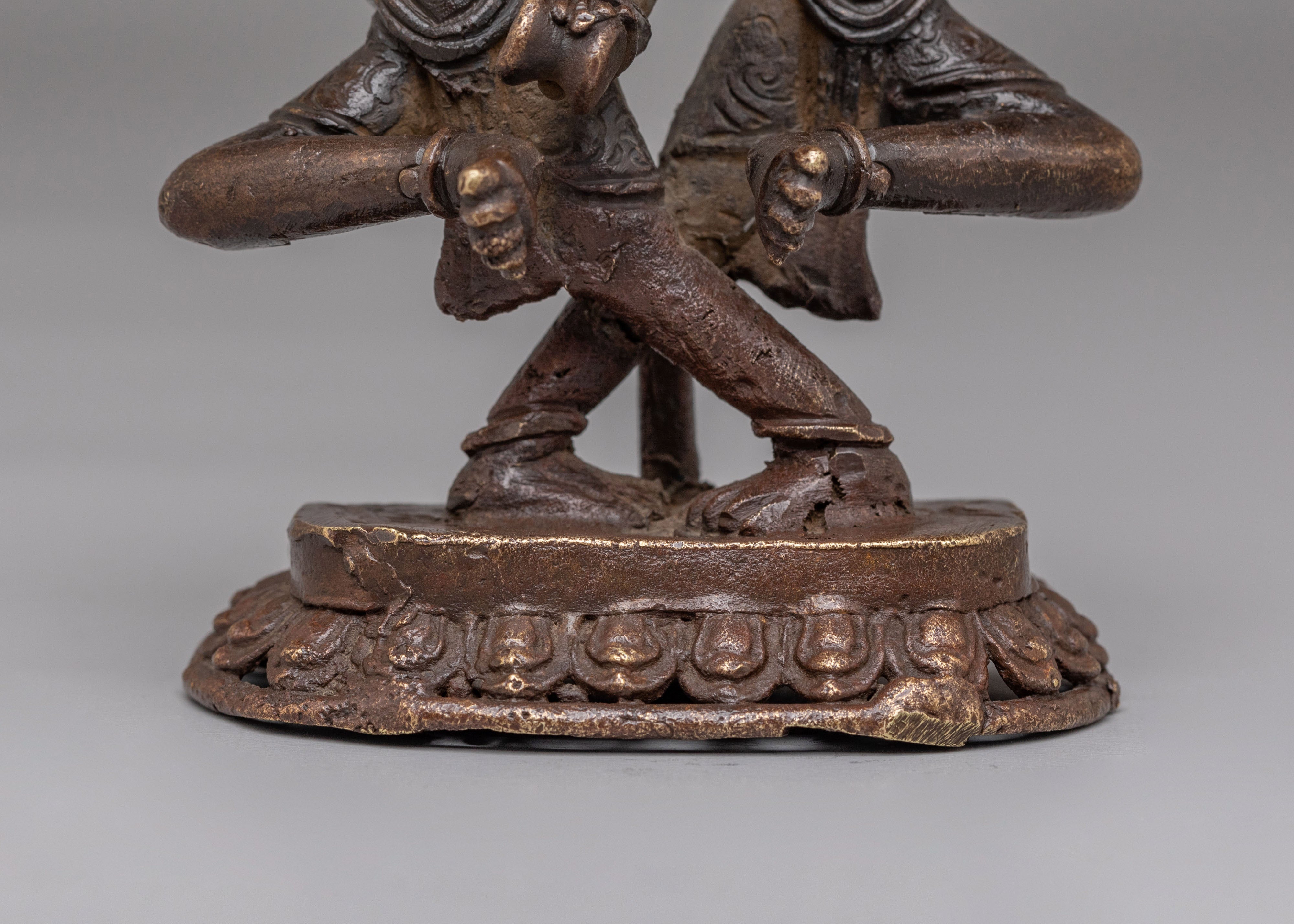 Shiva and Parvati Divine Deity Statue | Oxidized Copper Divine Couple