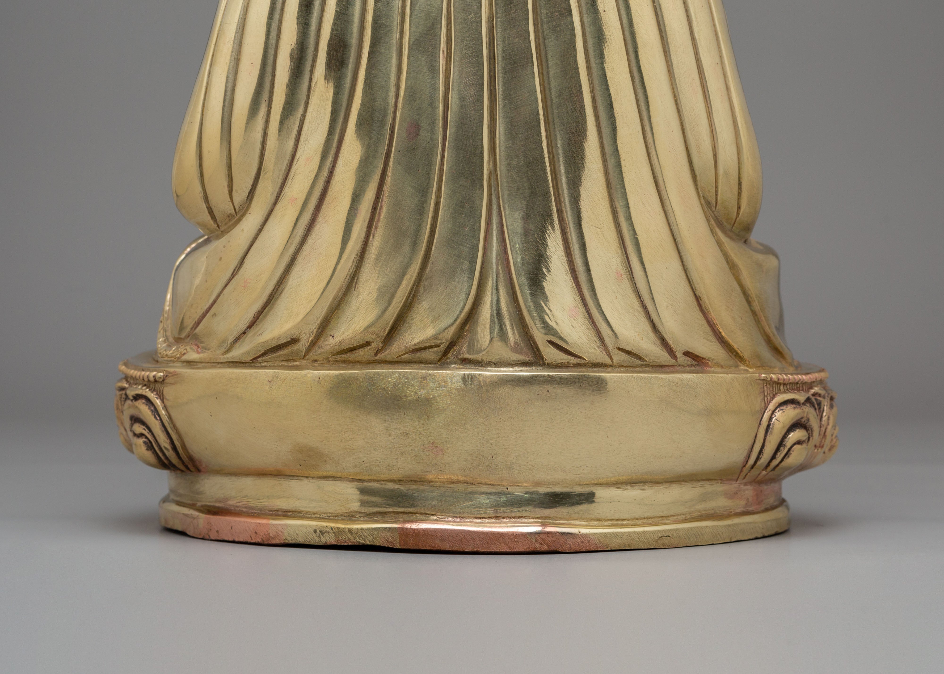 Handcrafted Tibetan Guru Shapdum Statue | Spiritual Enlightenment Decor