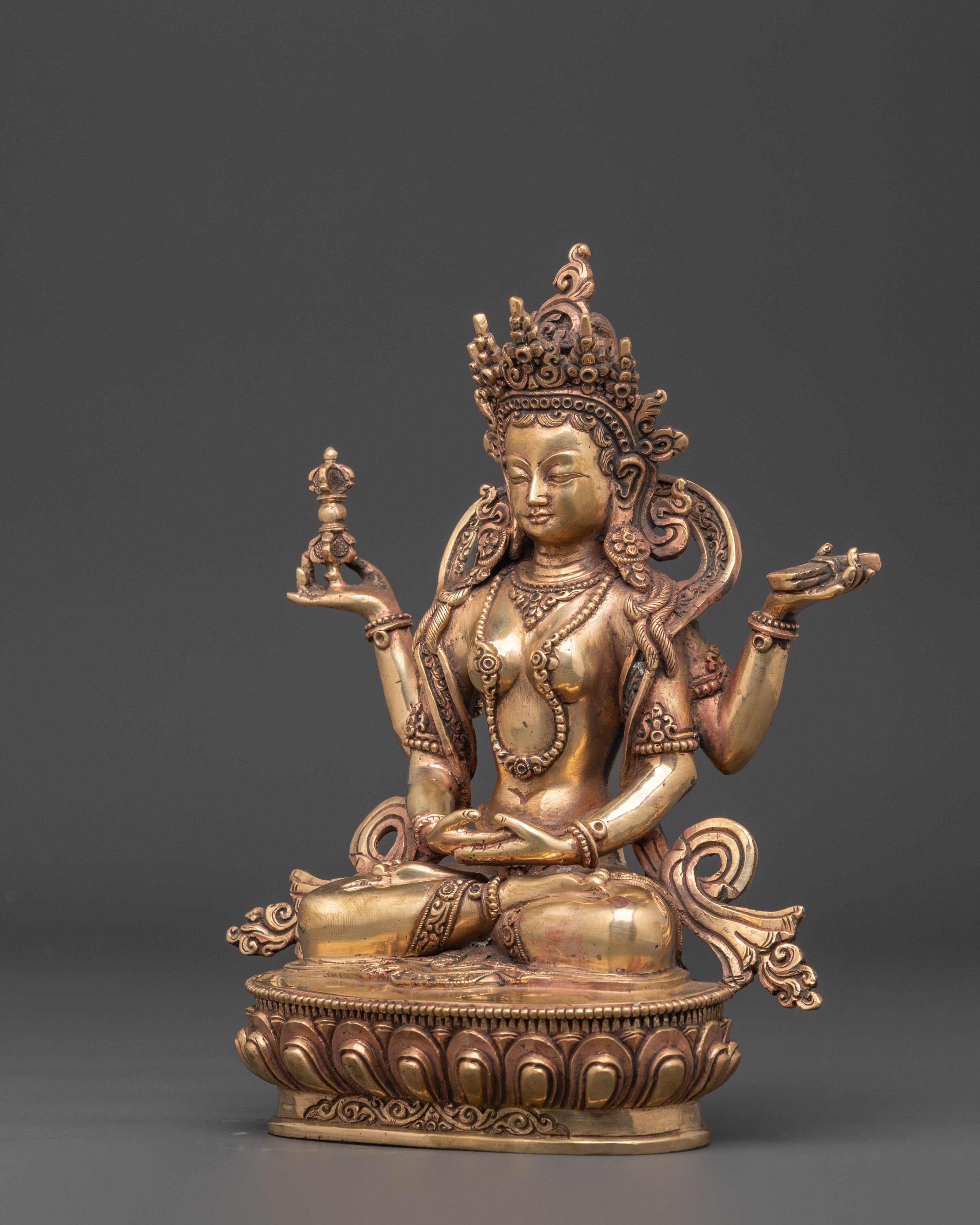 Handcrafted Copper Prajna Paramita Statue | Bodhisattva of Wisdom