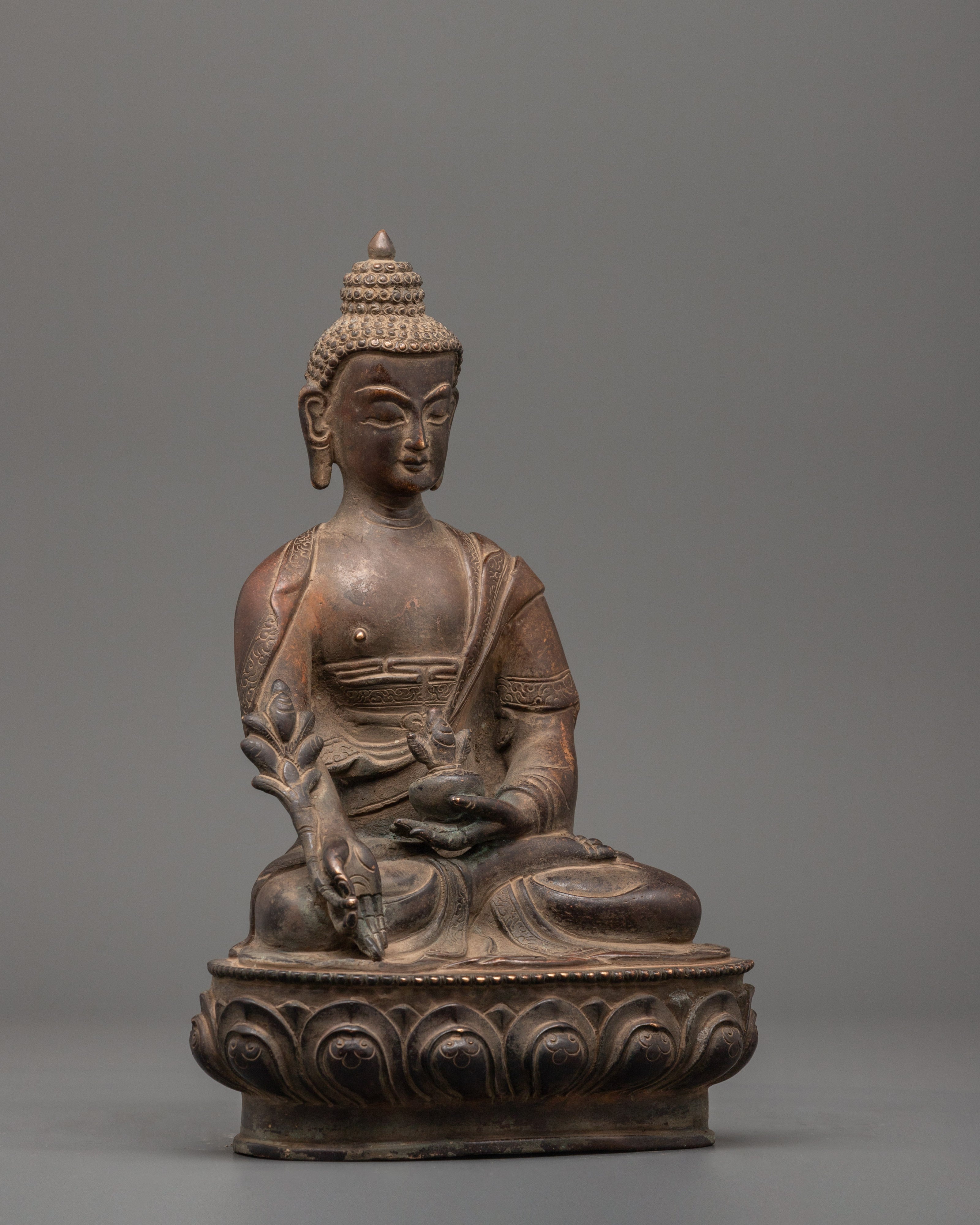 Oxidized Copper Medicine Buddha Statue | Symbol of Healing & Compassion