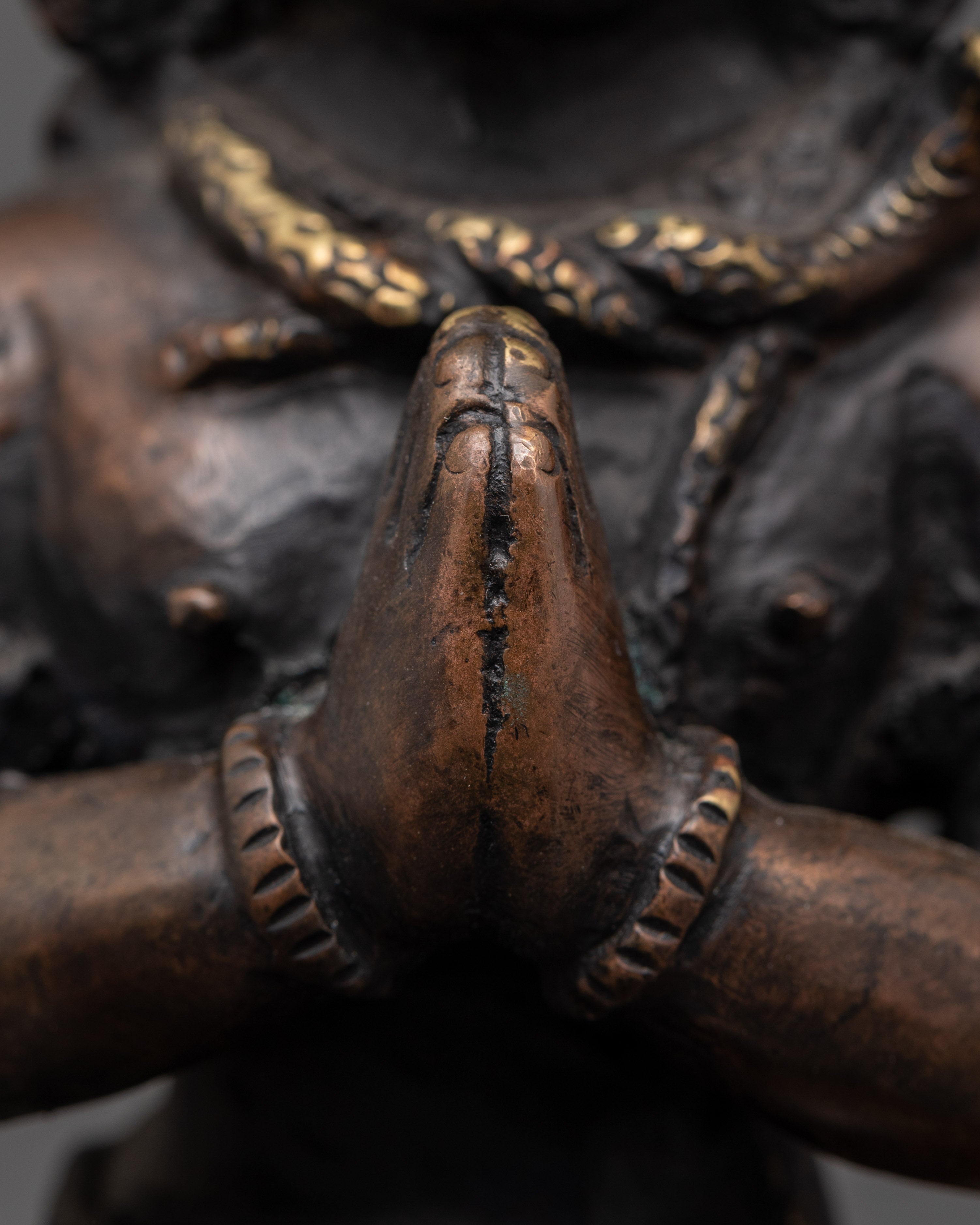 Oxidized Copper Garuda Bird Deity Statue