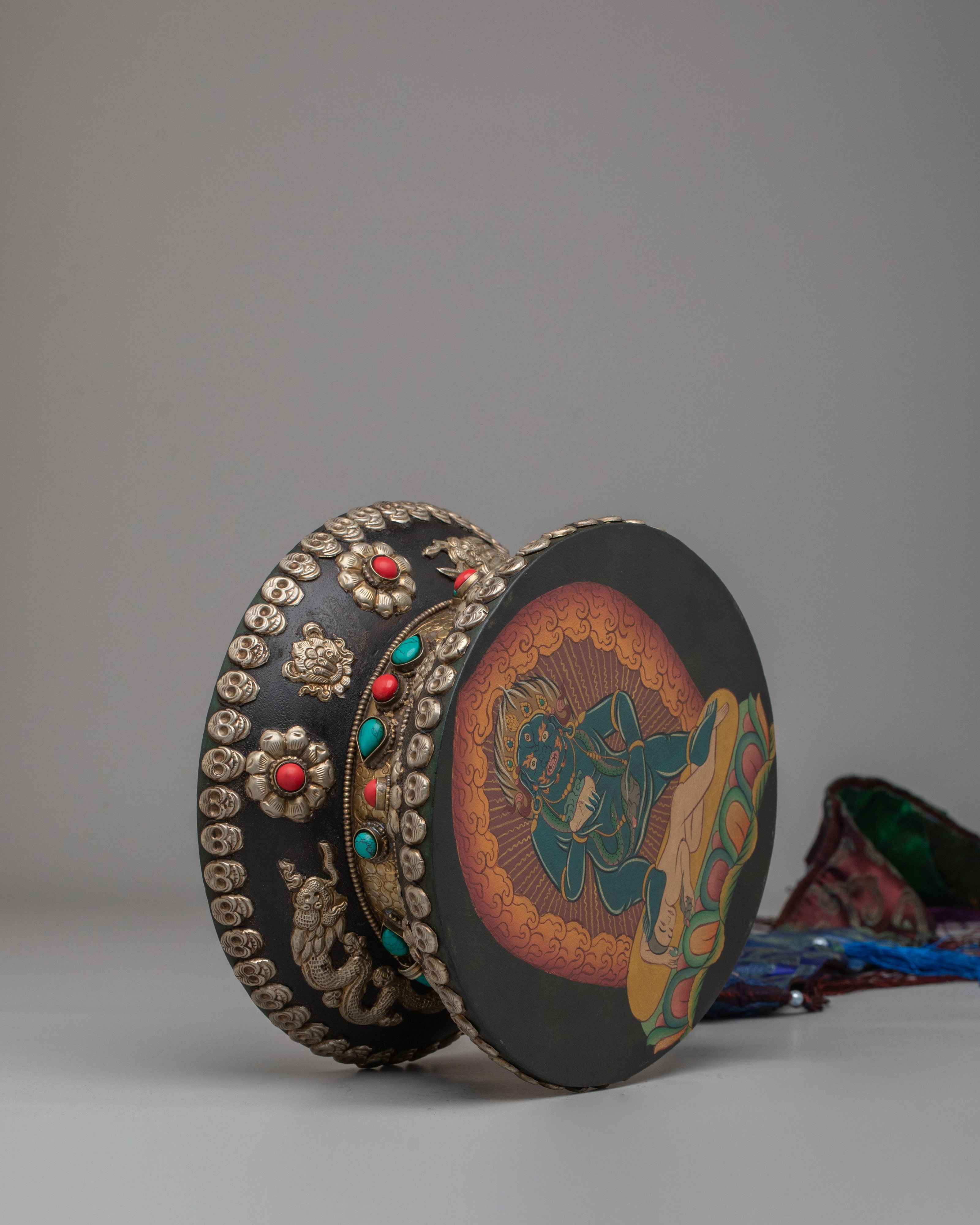 Vajrayana Buddhist Damaru | Traditional Handcrafted Tibetan Ritual Drum