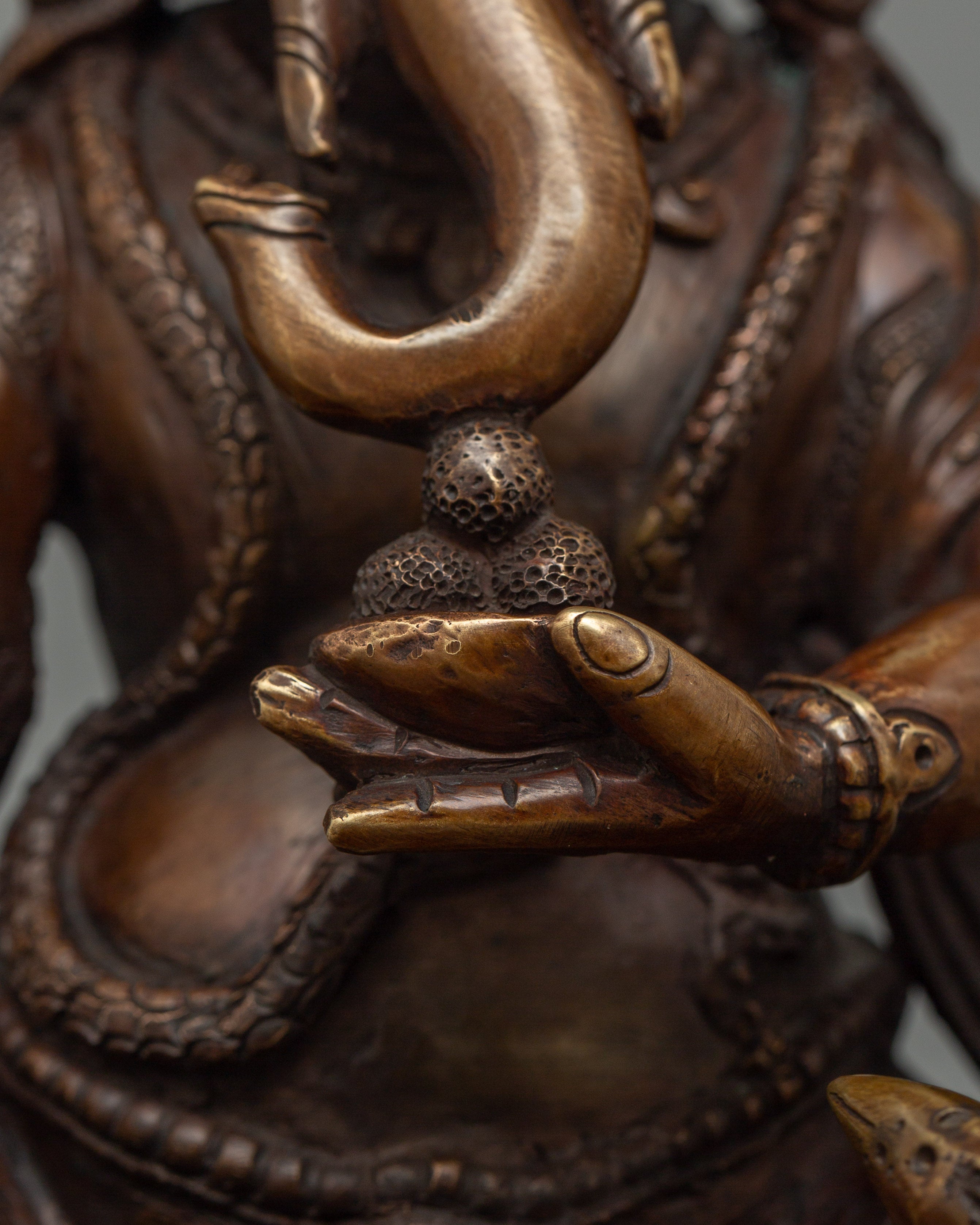 Hindu Deity Ganesh Oxidized Copper Statue | Symbol of Wisdom and Prosperity