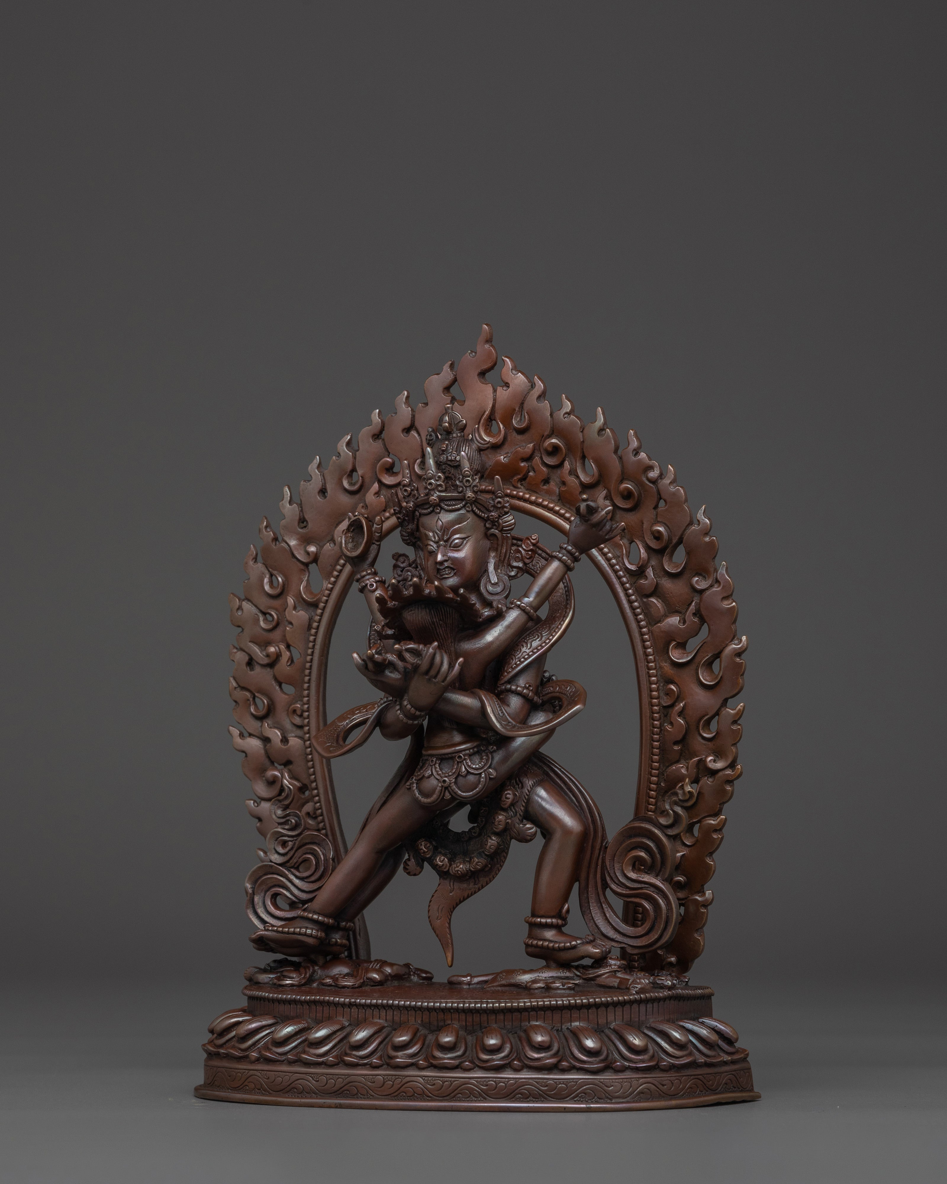 Chakrasamvara Copper Statue | Sculpture for Meditation, Yoga, Altar & Vajrayana Ritual