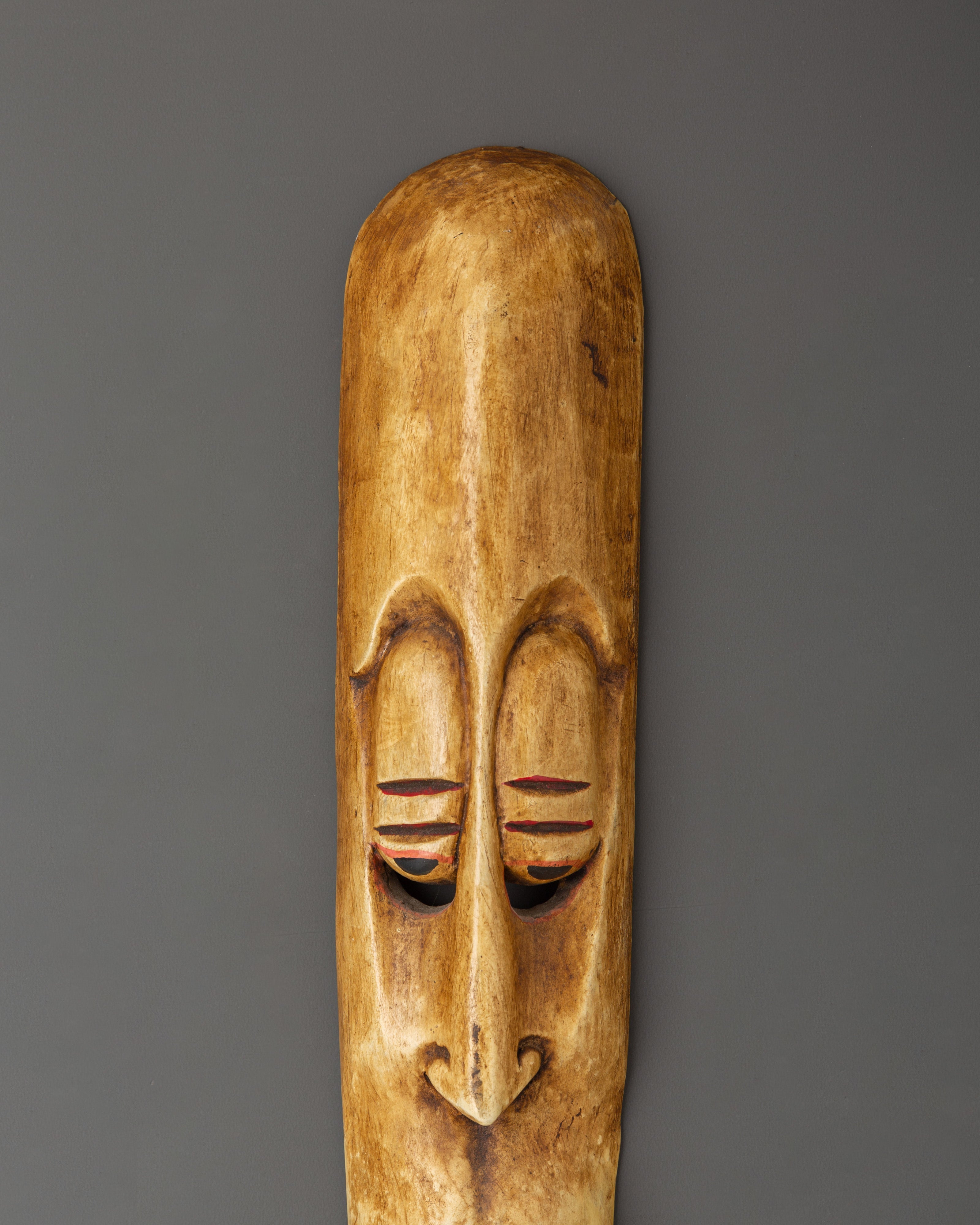 Hand-Carved Wooden Tribal Mask Wall Hanging | Ethnic Face Art in Acrylic