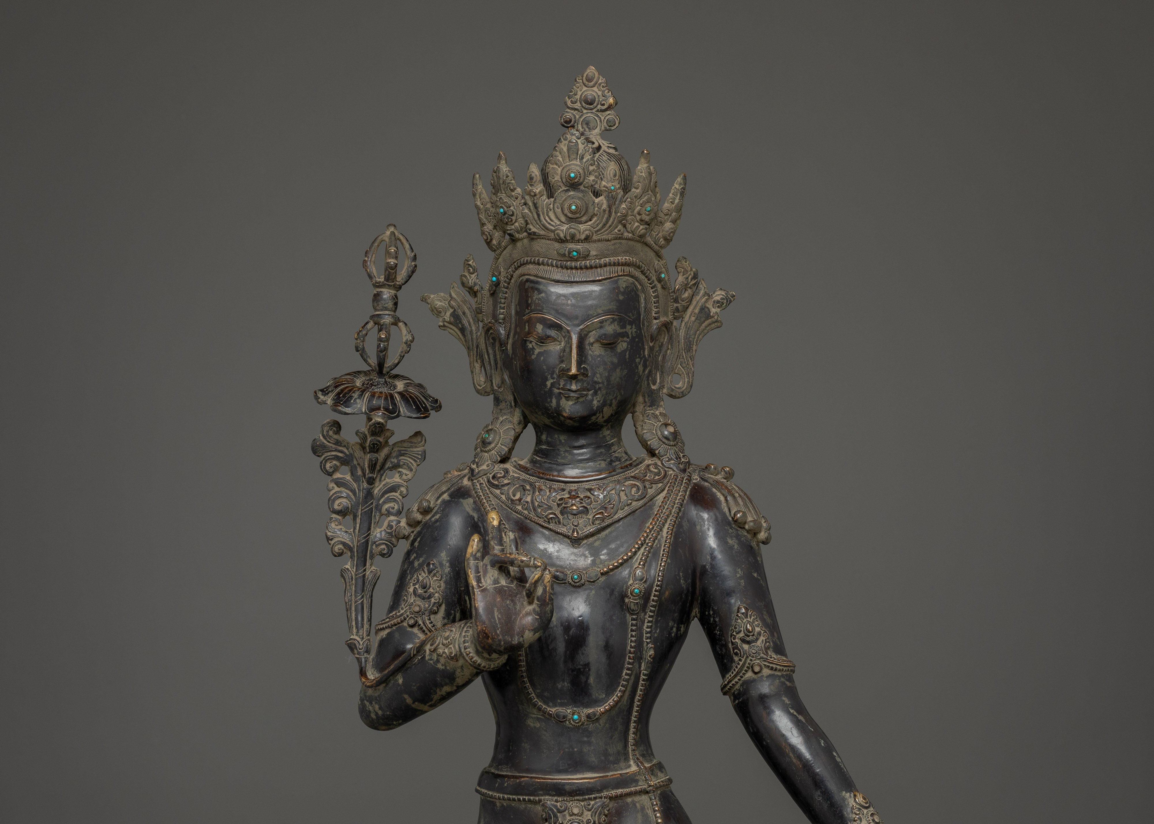 Copper Standing Vajrapani Statue | Powerful Buddhist Protector Deity