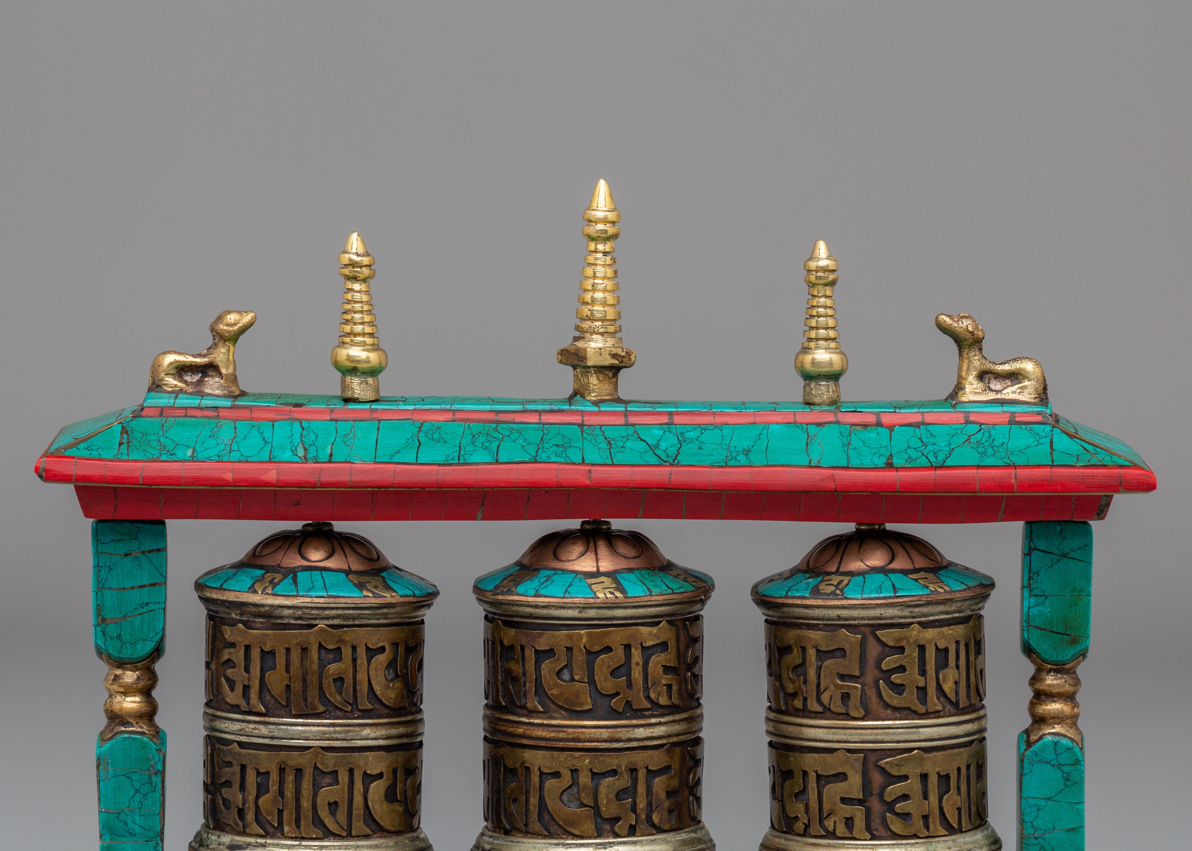 Brass Prayer Wheel for Buddhist Rituals | Tibetan Buddhist Decor