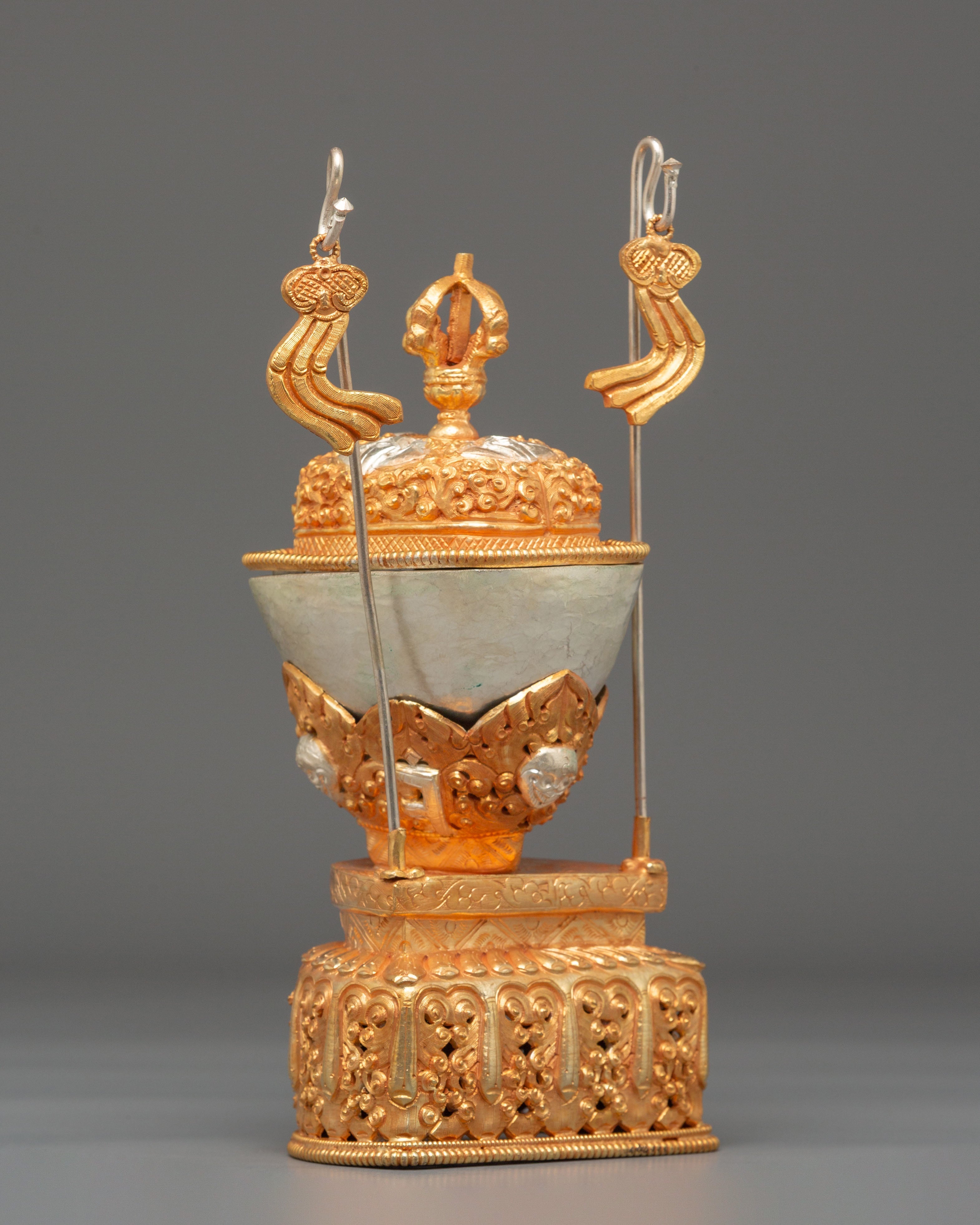 Sacred Tibetan Kapala Ceremonial Item | Buddhist Ritual Offering Artifact