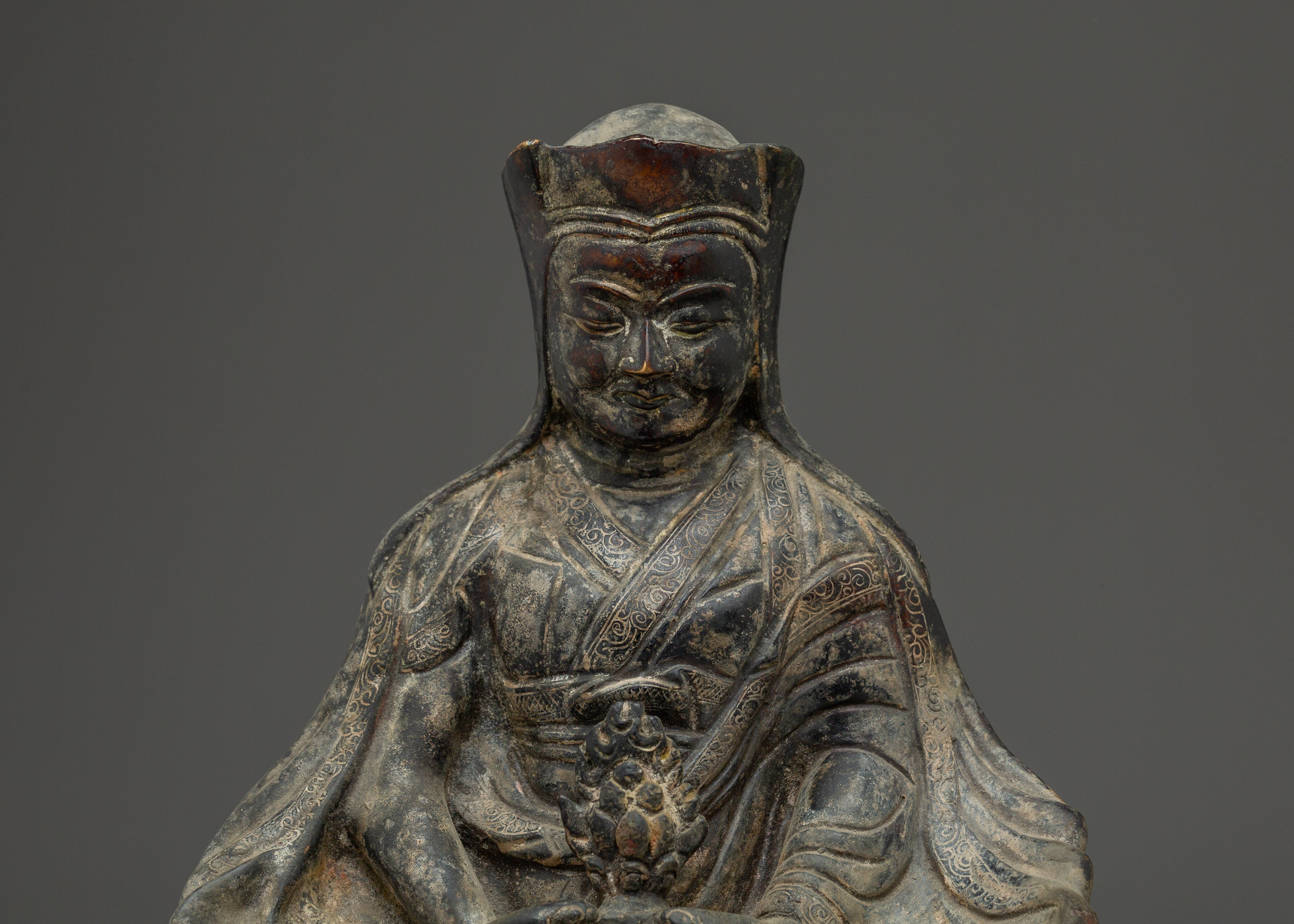 Gampopa Antique Finished Copper Statue | Dakpo Lhaje Tibetan Buddhist Master