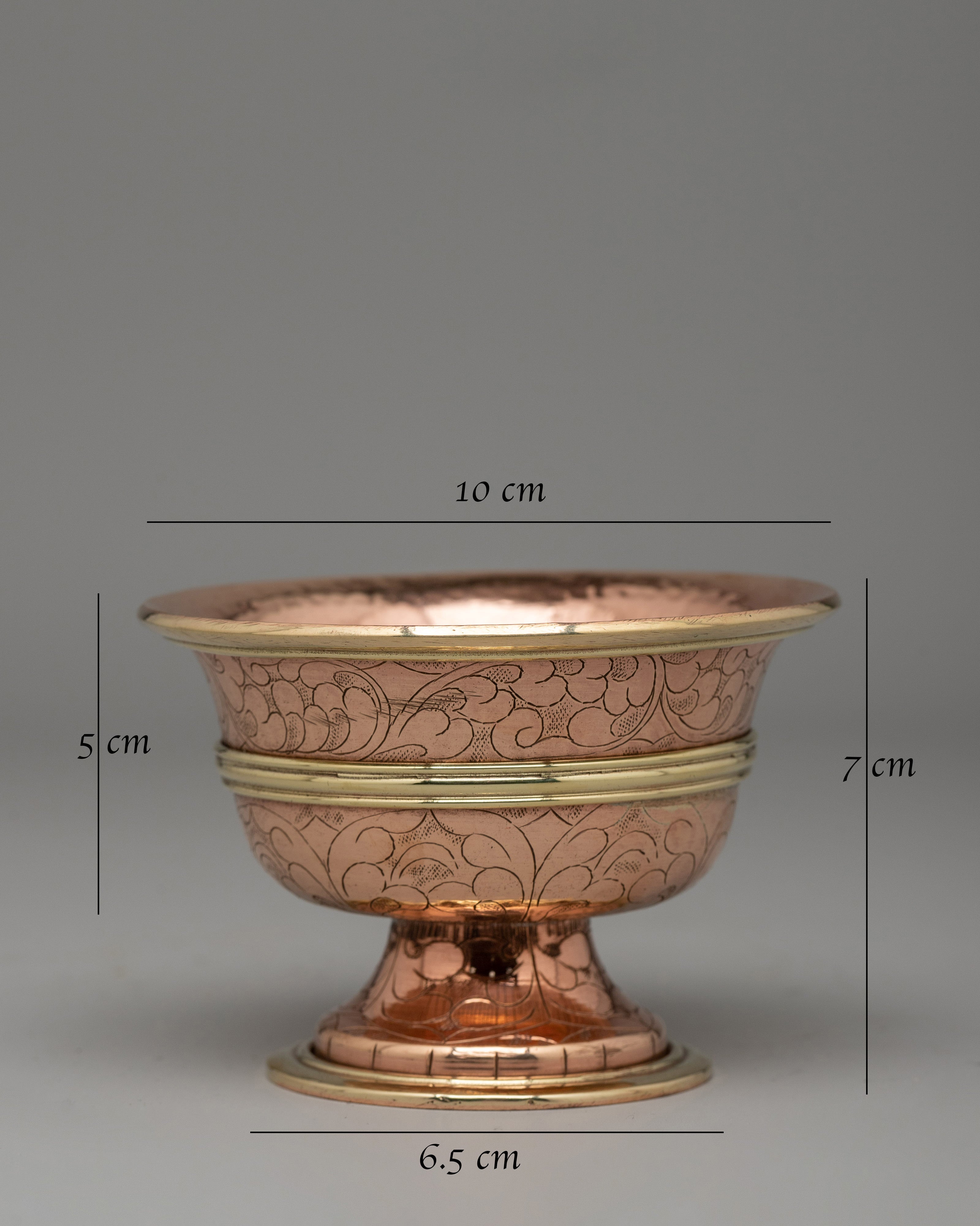 Tibetan Copper Offering Bowl Set | Ritual Water Offerings for Ceremonial Offerings