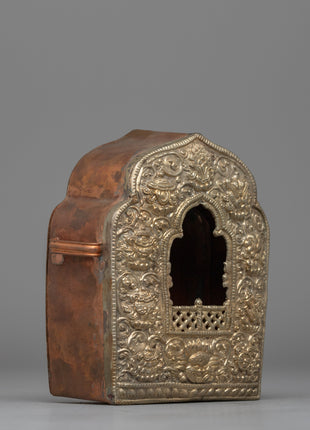 Silver-Plated Buddhist Ghau Box | A Sacred Tibetan prayer box