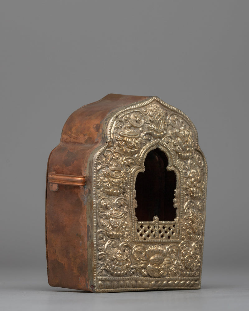 Silver-Plated Buddhist Ghau Box | A Sacred Tibetan prayer box