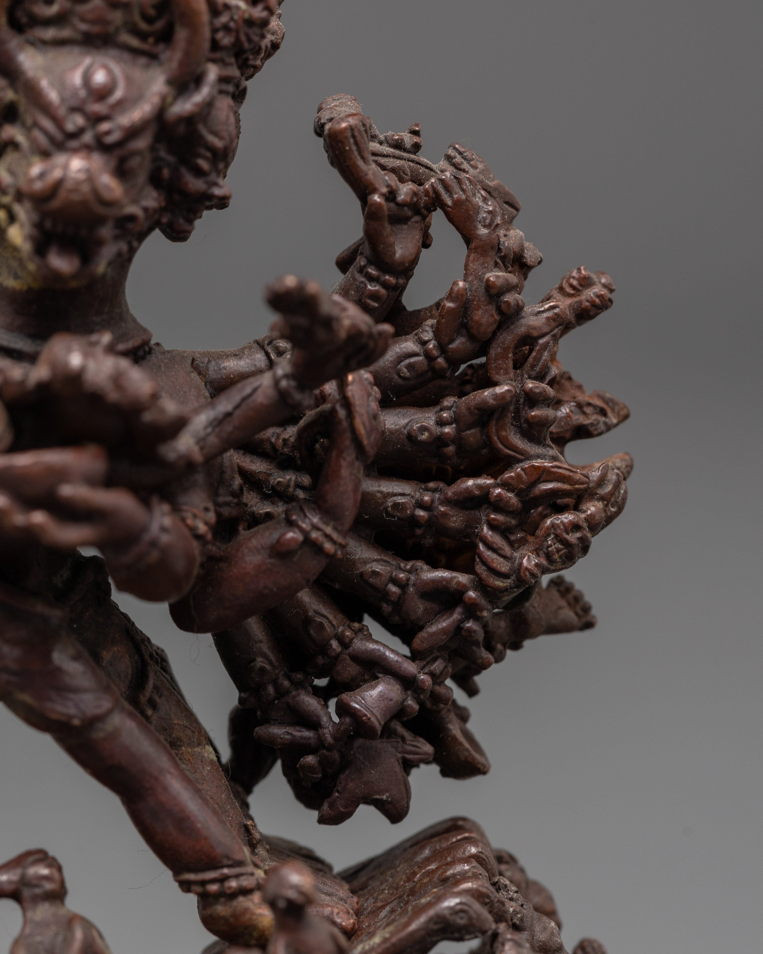 Oxidized Copper Yamantaka wth Consort Statue | Symbol of Fearlessness and Wisdom