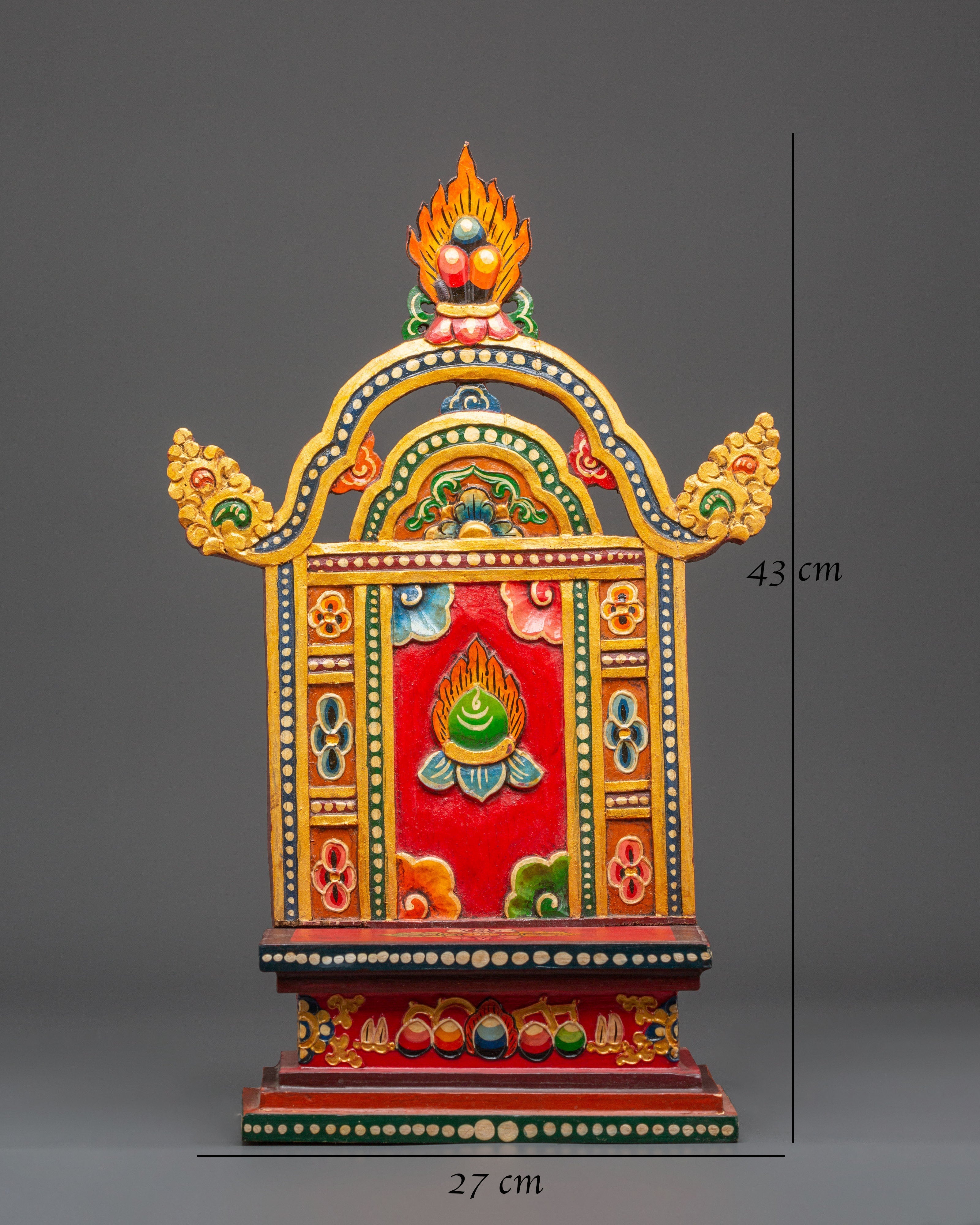 Handcrafted Wooden Throne for Statue | Tibetan Buddhist Altar Seat