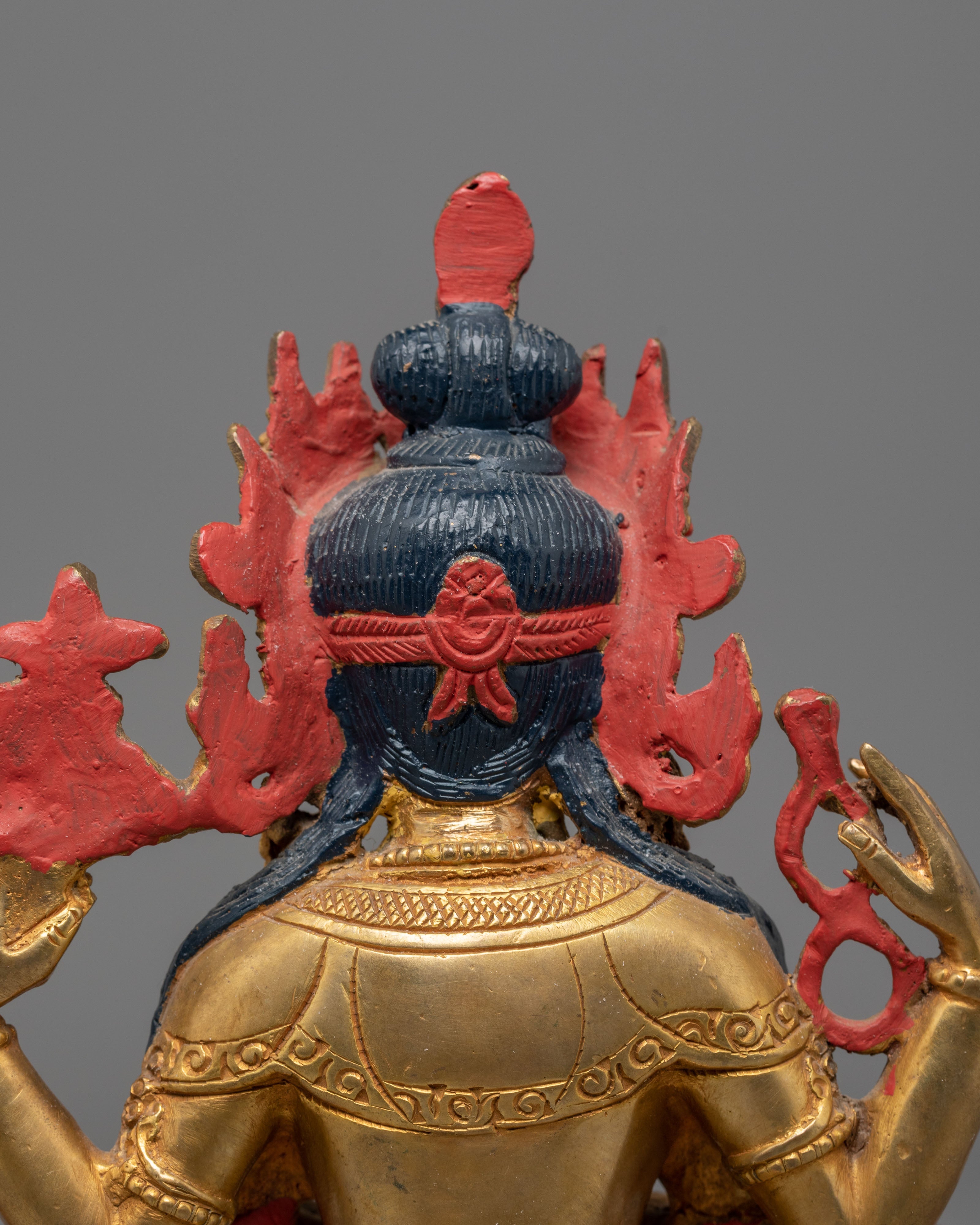 Handmade Tibetan Chenrezig Statue | One who Looks With Unwavering Eye