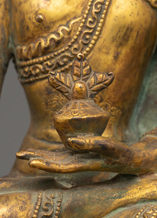 Medicine Buddha Sculpture | Gold Plating Healing Buddha