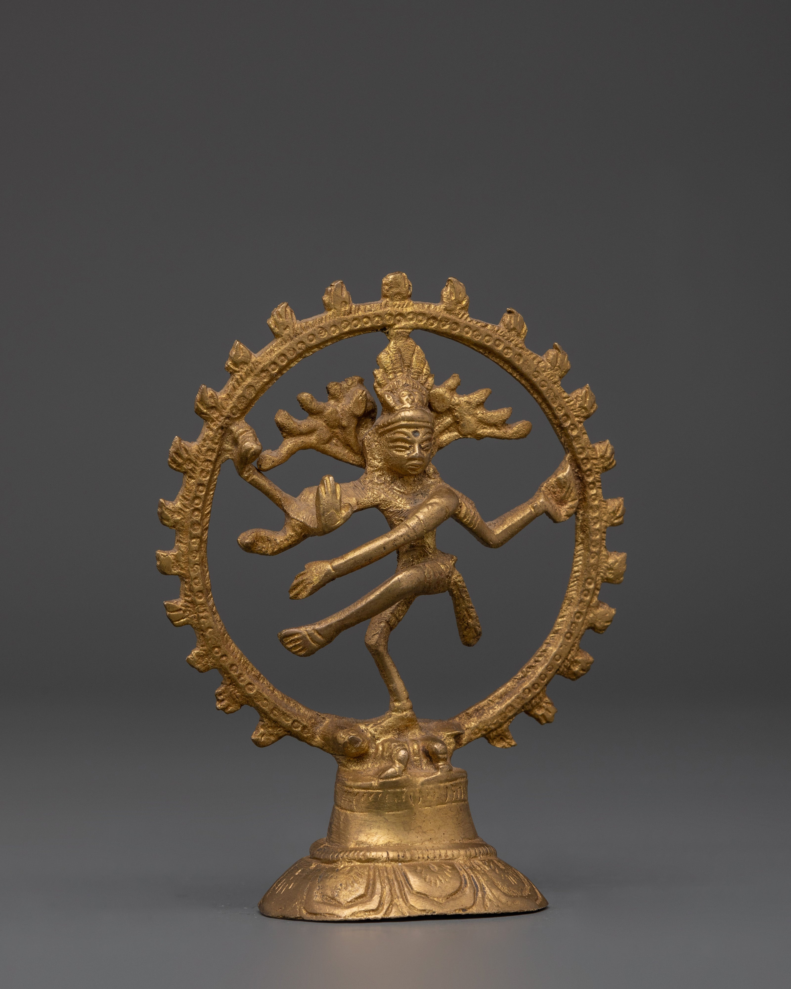 Nataraja in Cosmic Dance | Handcrafted Brass Shiva Figurine for Altar & Home Decor