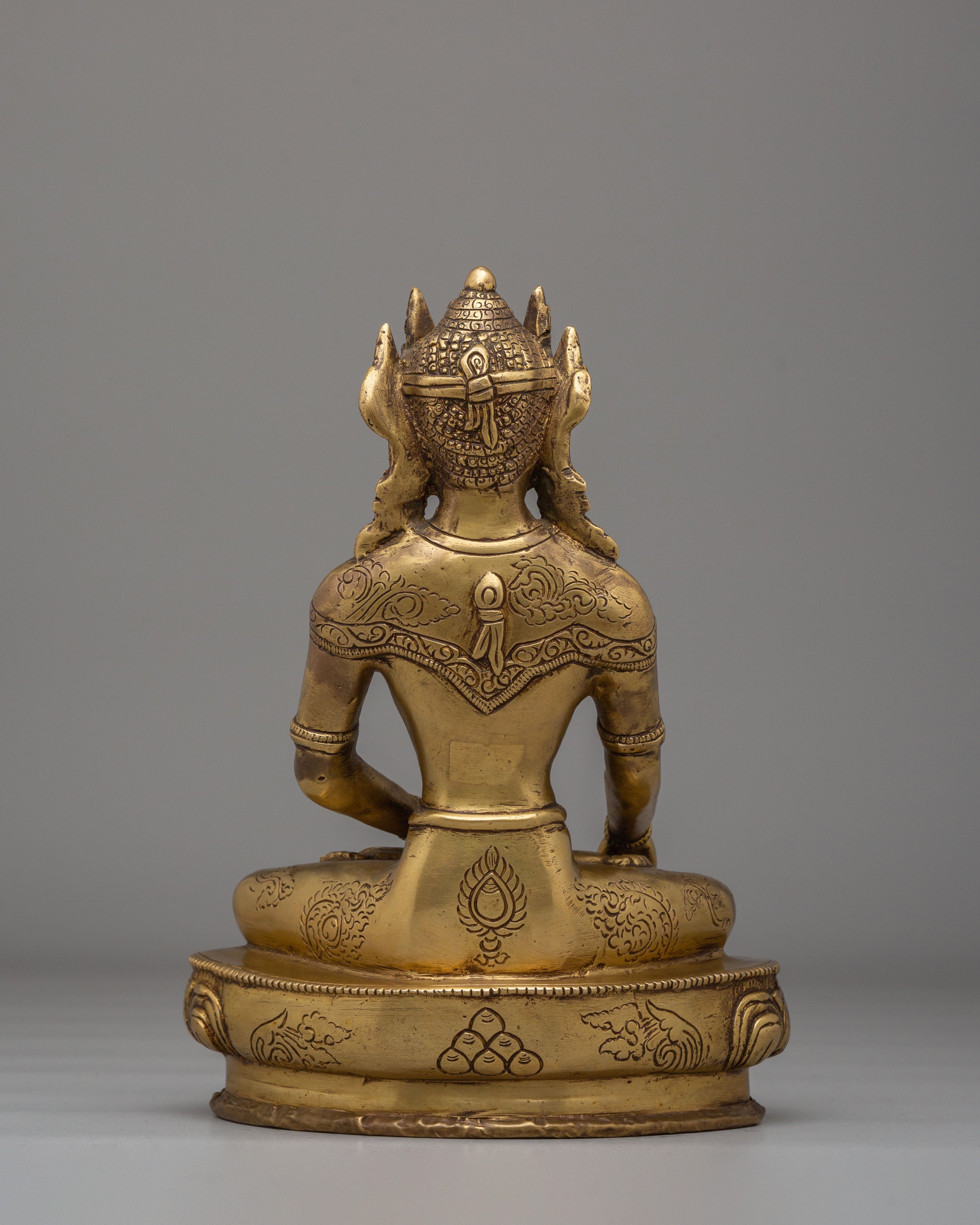 Tibetan Crowned Shakyamuni Buddha Statue | Himalayan Handmade Artwork