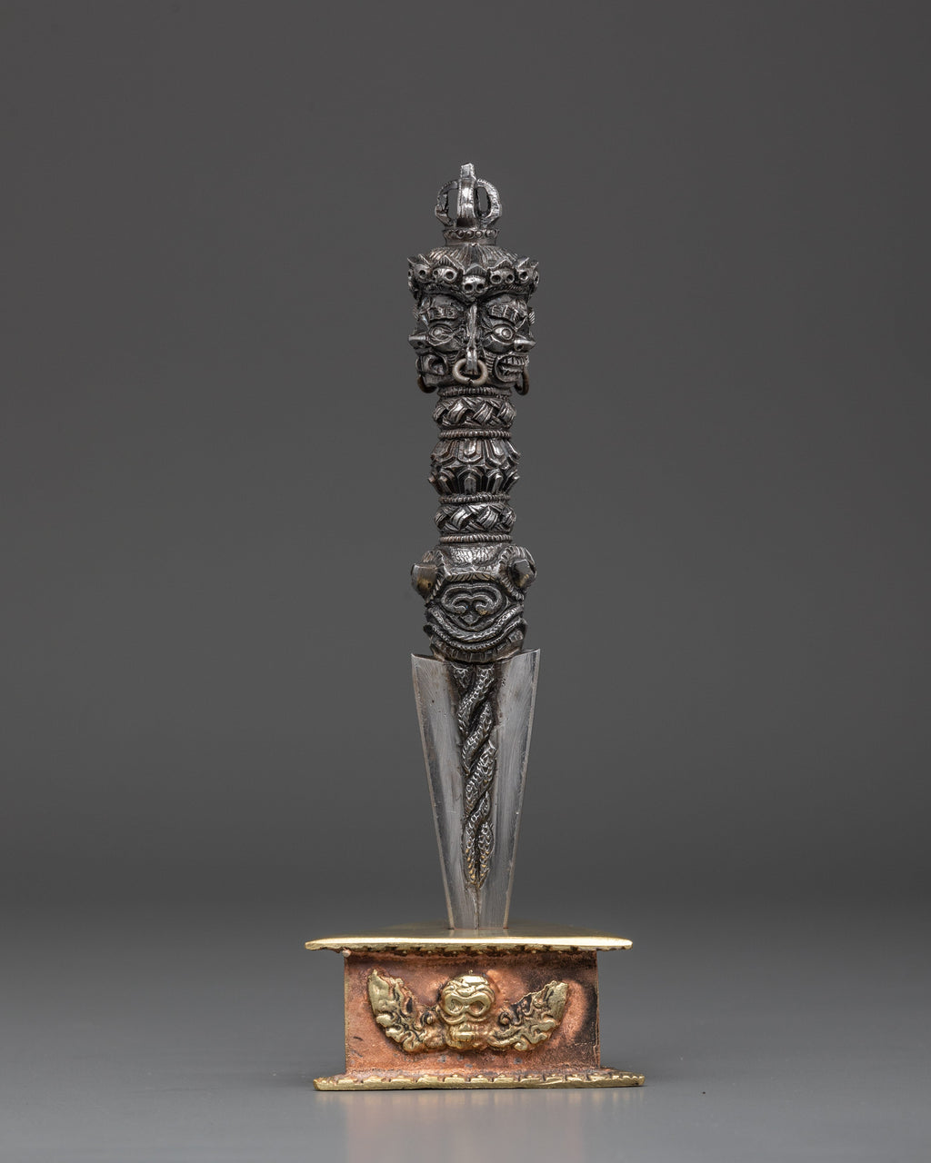 Tibet Ritual Dagger Handmade Tibetan Phurba Dagger | Ritual Dagger with Vajra Top & Makara